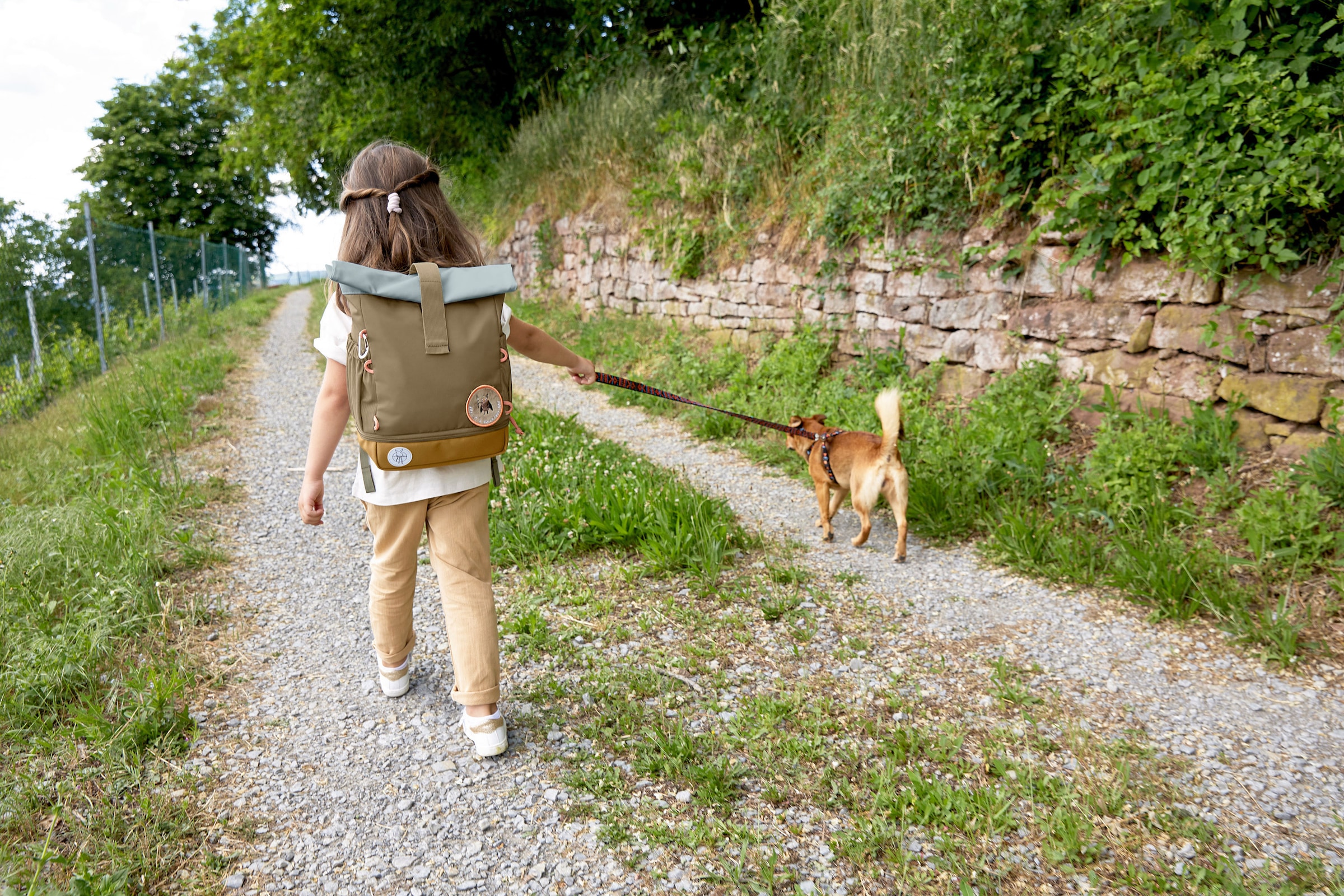 LÄSSIG Kinderrucksack »Nature, Mini Rolltop Backpack, Olive«, Reflektoren, aus recycelten PET-Flaschen