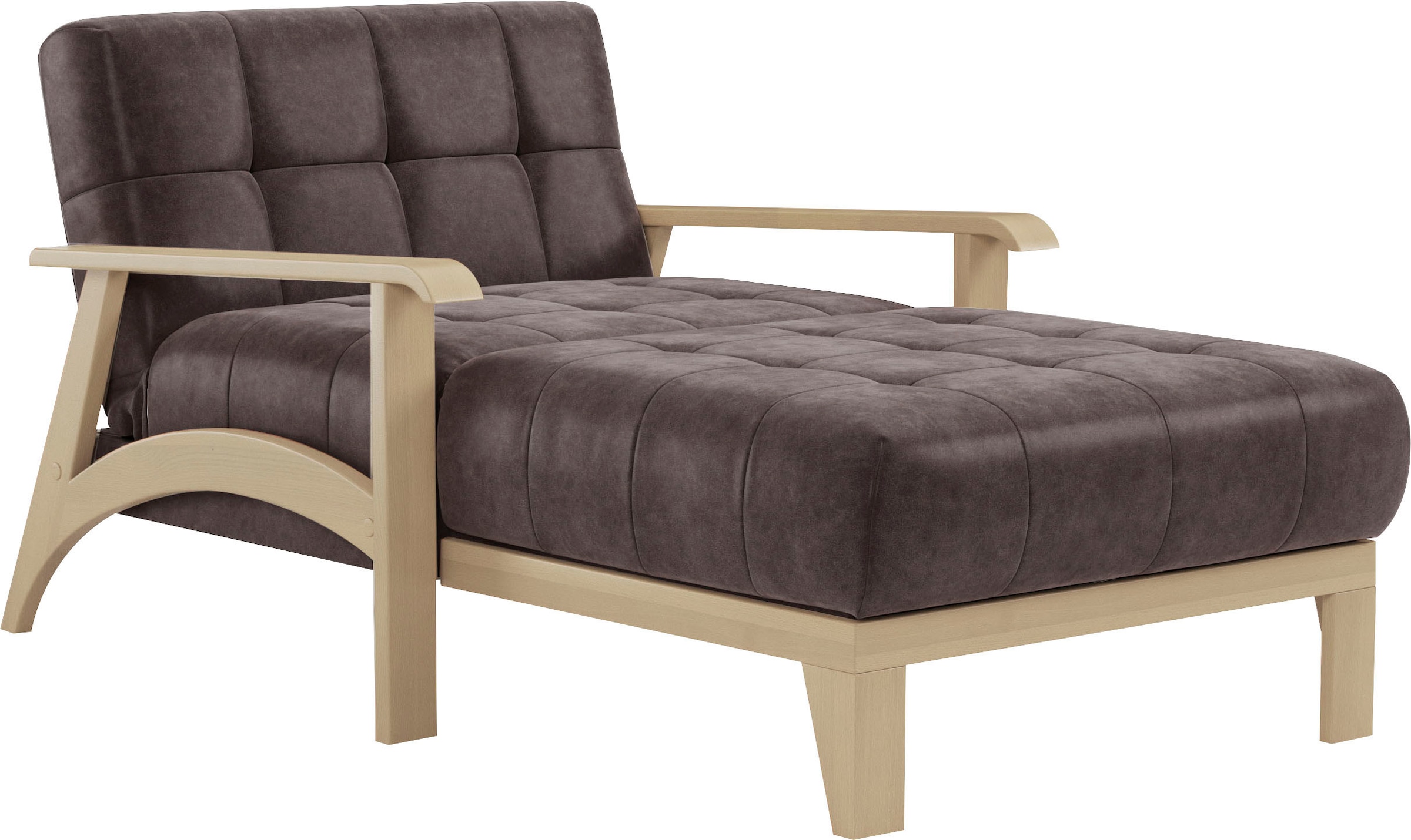 sit&more Recamiere »Billund«, Armlehnen aus Buchenholz in natur, verschiedene Bezüge und Farben