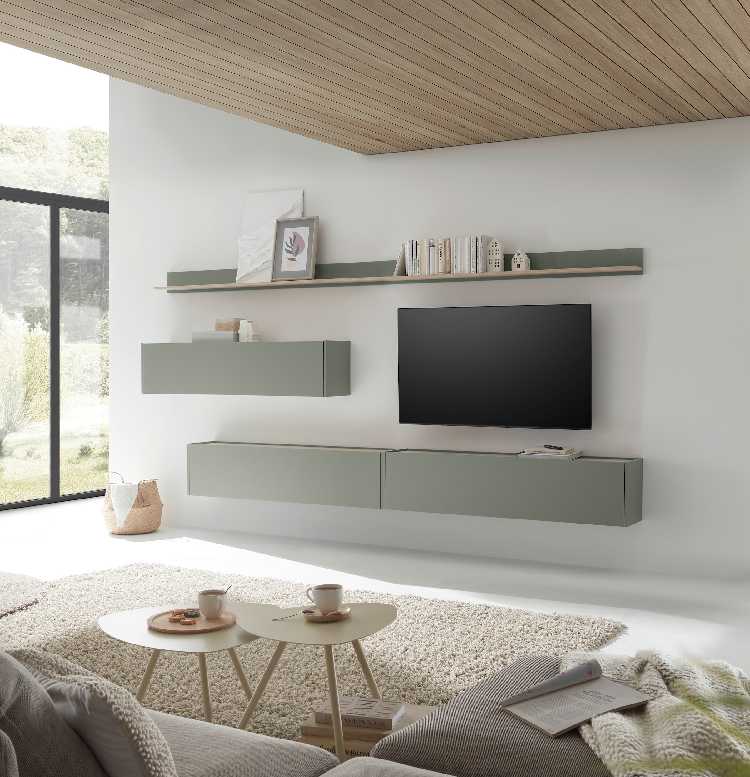 INOSIGN Wohnwand »City/Giron, moderne Anbauwand, Komplettset in vielen Farben verfügbar« Set, 5 Stk. tlg. enthält drei Hängeschränke & zwei Wandboards