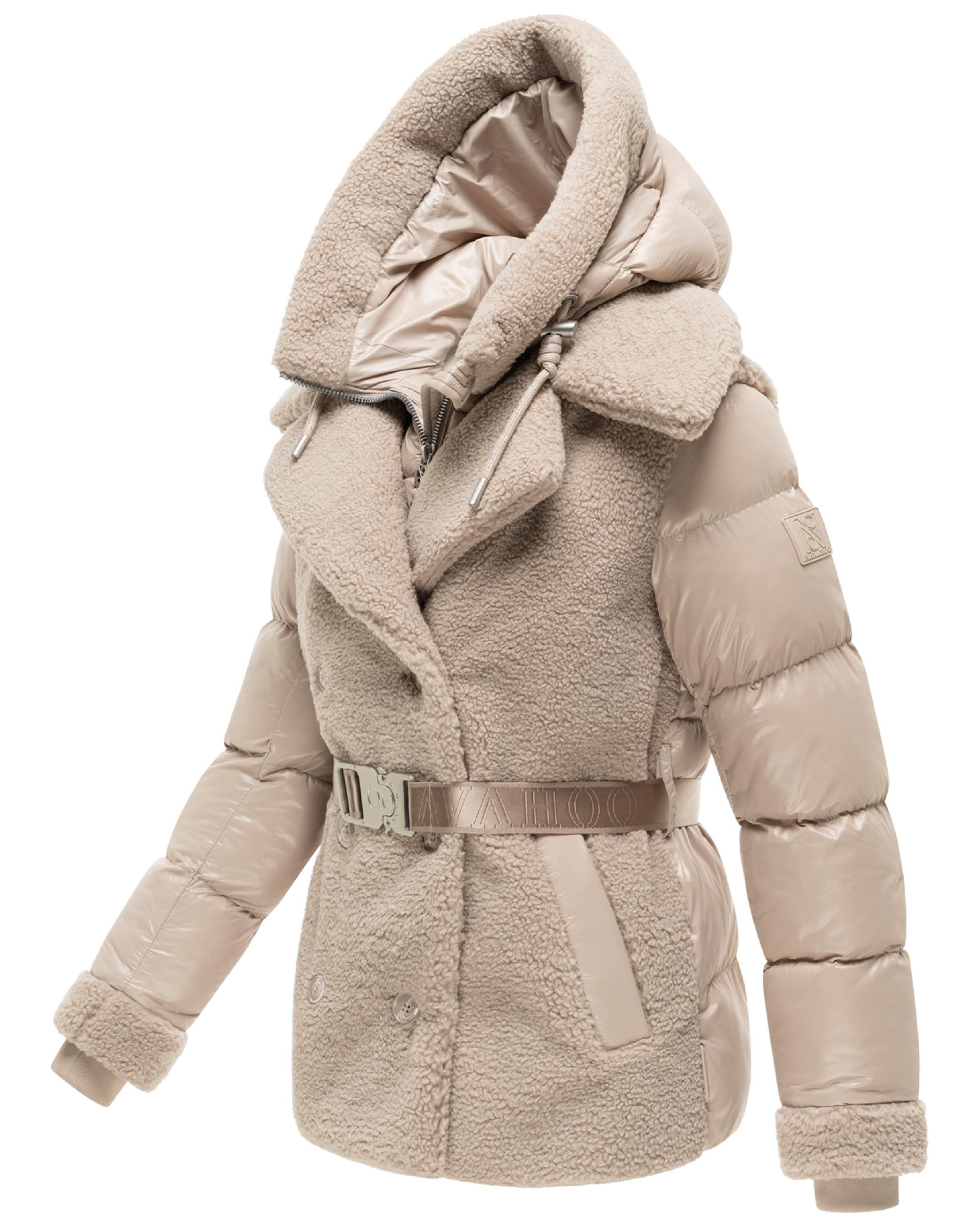 Navahoo Winterjacke »Winterjacke Kuschelhäschen 14« mit Kapuze Warme Jacke im Teddy-Stepp-Materialmix mit Kapuze