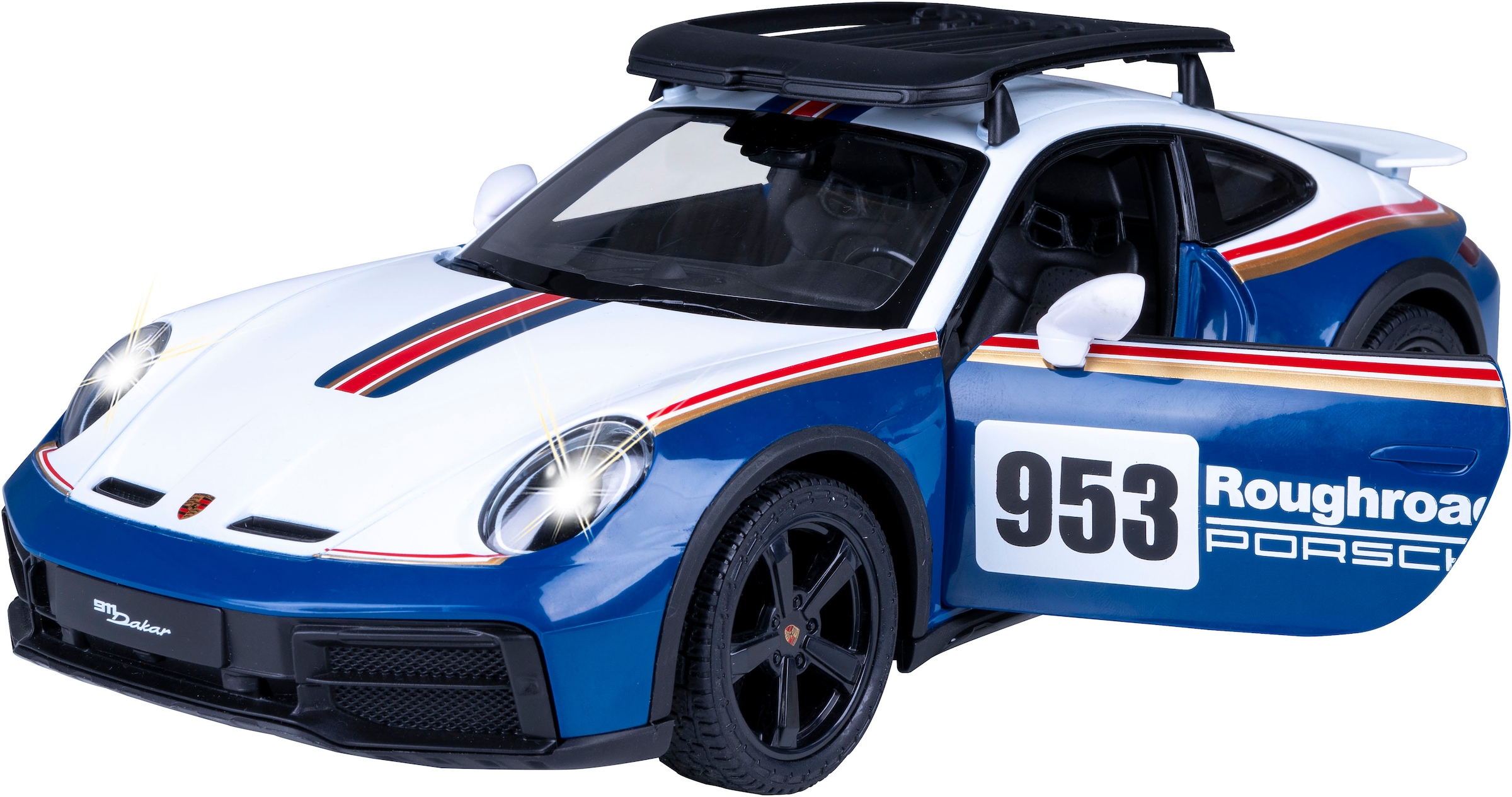 Jamara RC-Auto »Porsche 911 Dakar Performance 1:14 blau 2,4GHz«, mit LED Licht