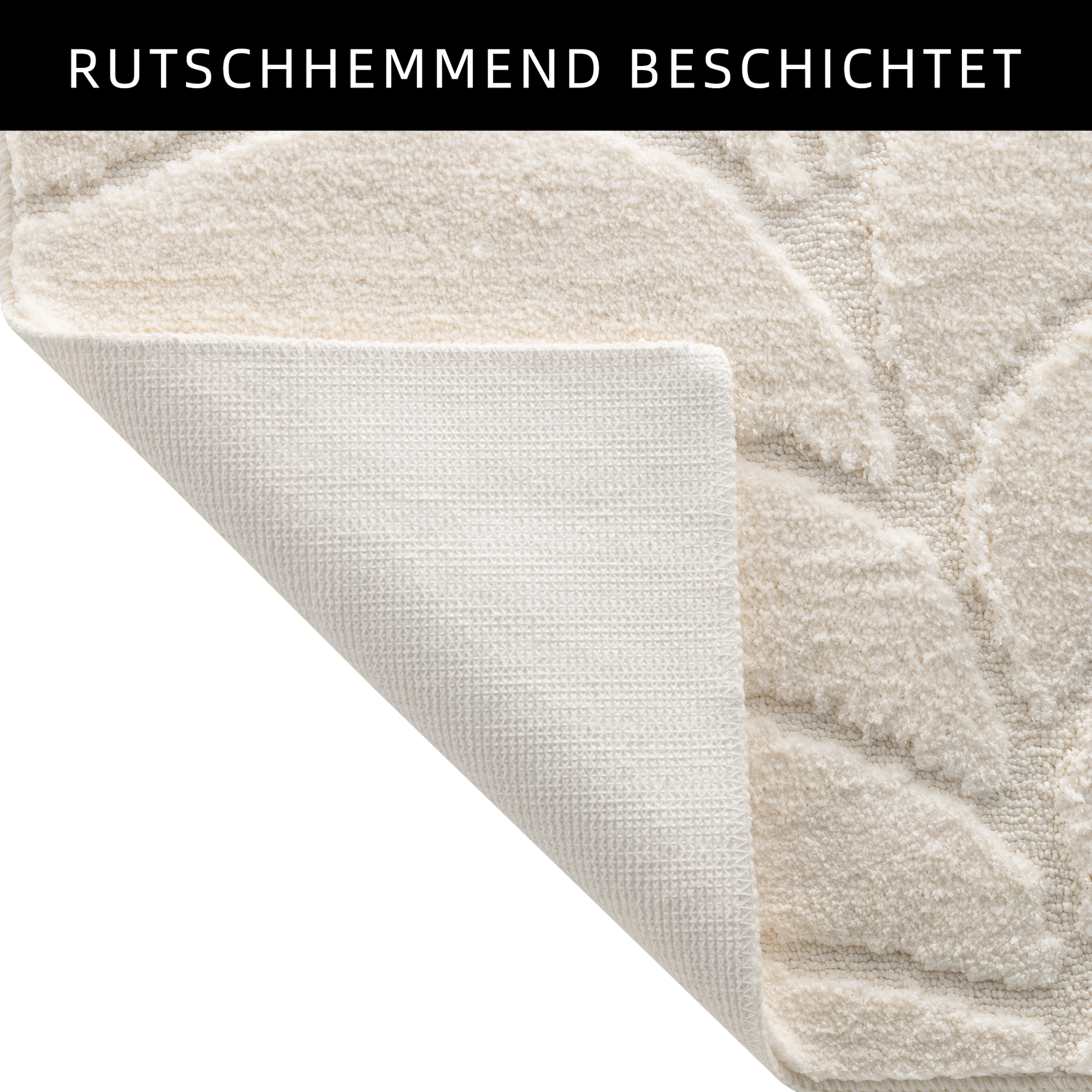 my home Badematte »Epense, Badvorleger, Badezimmer Teppich, Duschmatte mit Blattstruktur« Höhe 10 mm rutschhemmend beschichtet fußbodenheizungsgeeignet | schnell trocknend Badteppich, Uni, Blätter, Hoch-Tief, verschiedene Farben und Größen