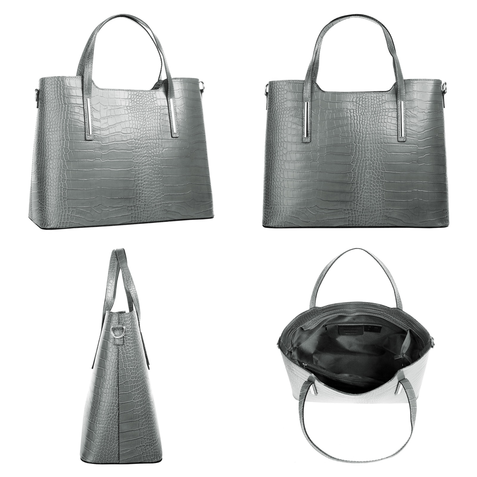 Cluty Henkeltasche, echt Leder, Made in Italy