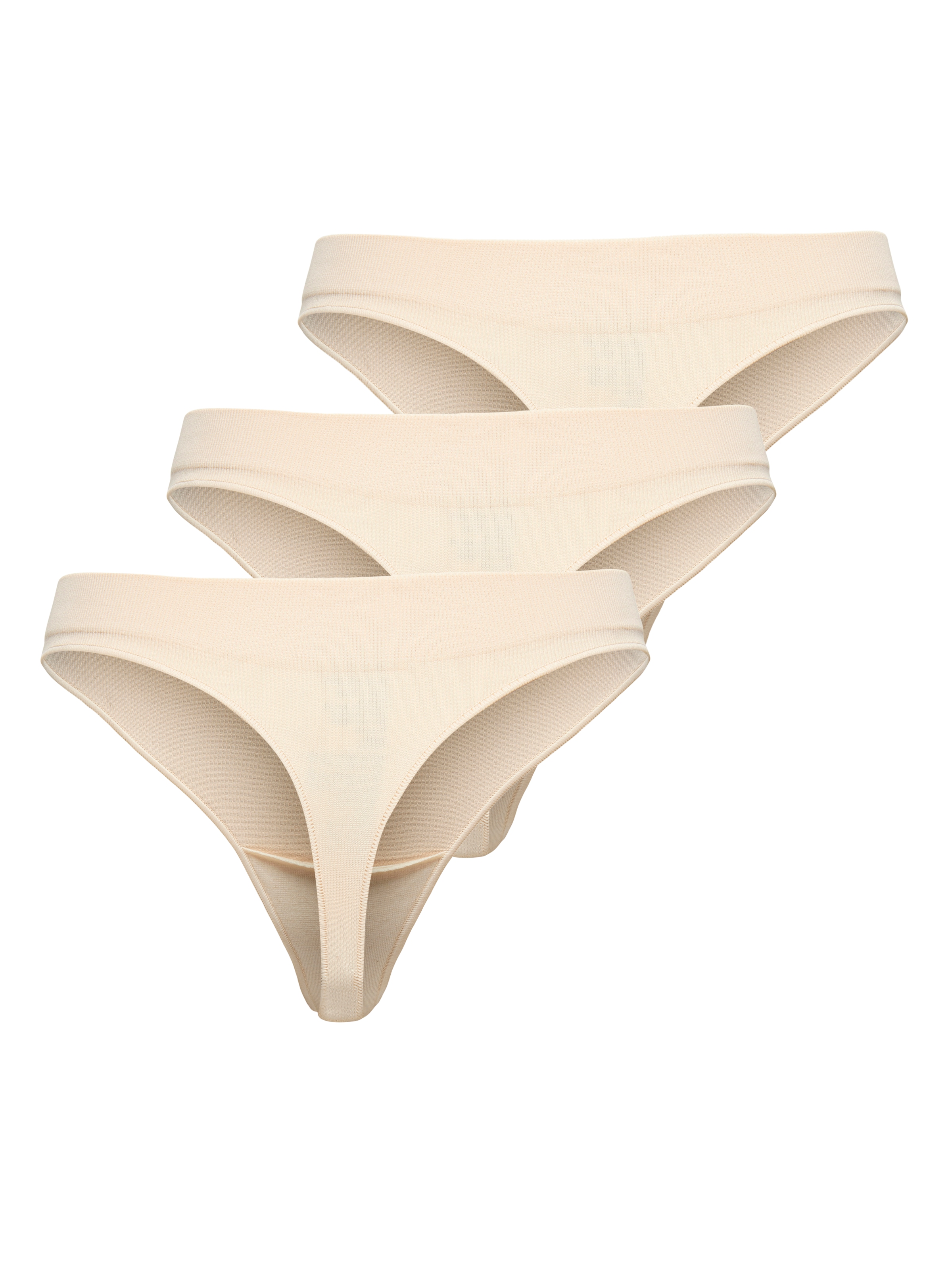 ONLY T-String »ONLVICKY RIB S-LESS THONG 3-PK NOOS«, (Packung, 3 St.)