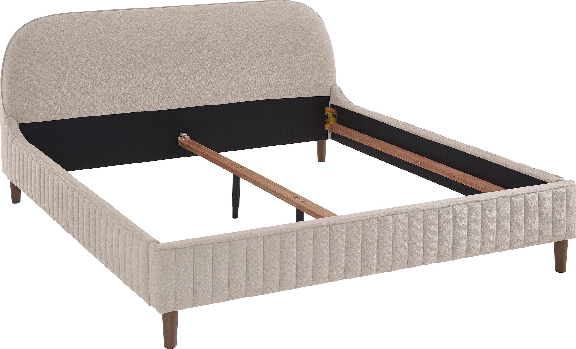 ATLANTIC home collection Polsterbett »Madita, 180x200cm, mit organischer Kopfteilform«, luxuriös gepolstertes Kopfteil, Bezugstoff mit einem feinen Relief