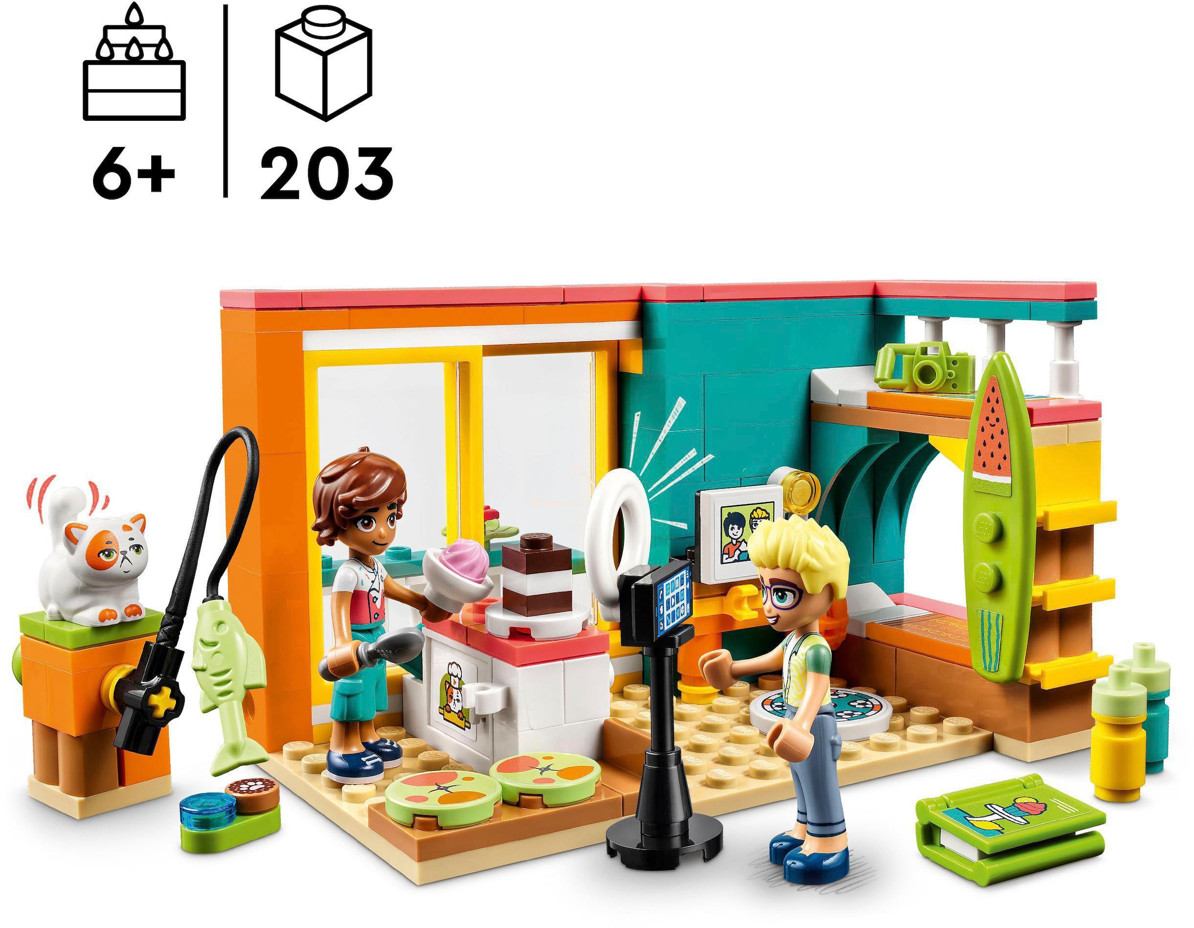 LEGO® Konstruktionsspielsteine »Leos Zimmer (41754), LEGO® Friends«, (203 St.), Made in Europe