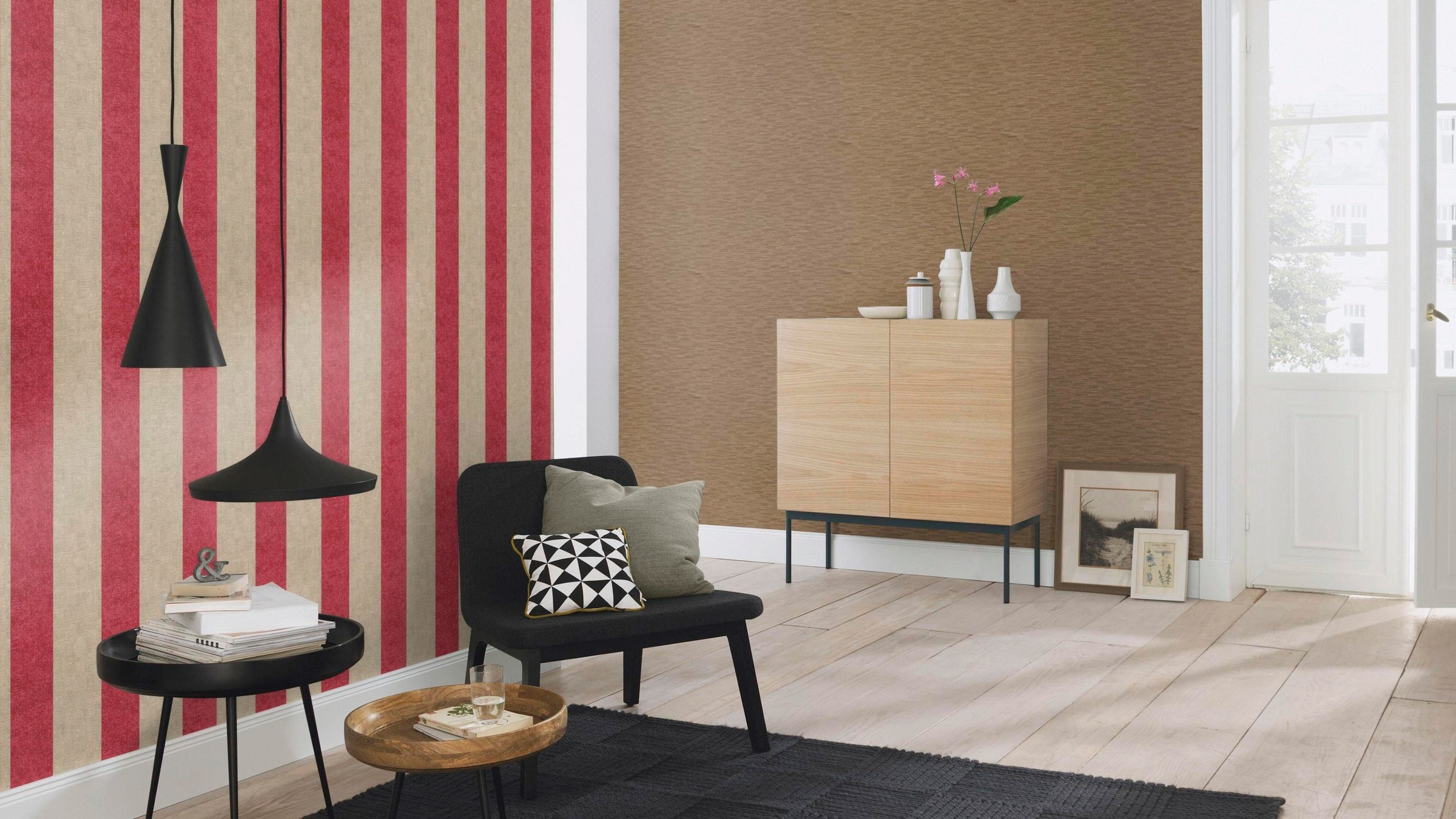 Rasch Vinyltapete »Via Trento«, gestreift-Metall-Effekte
