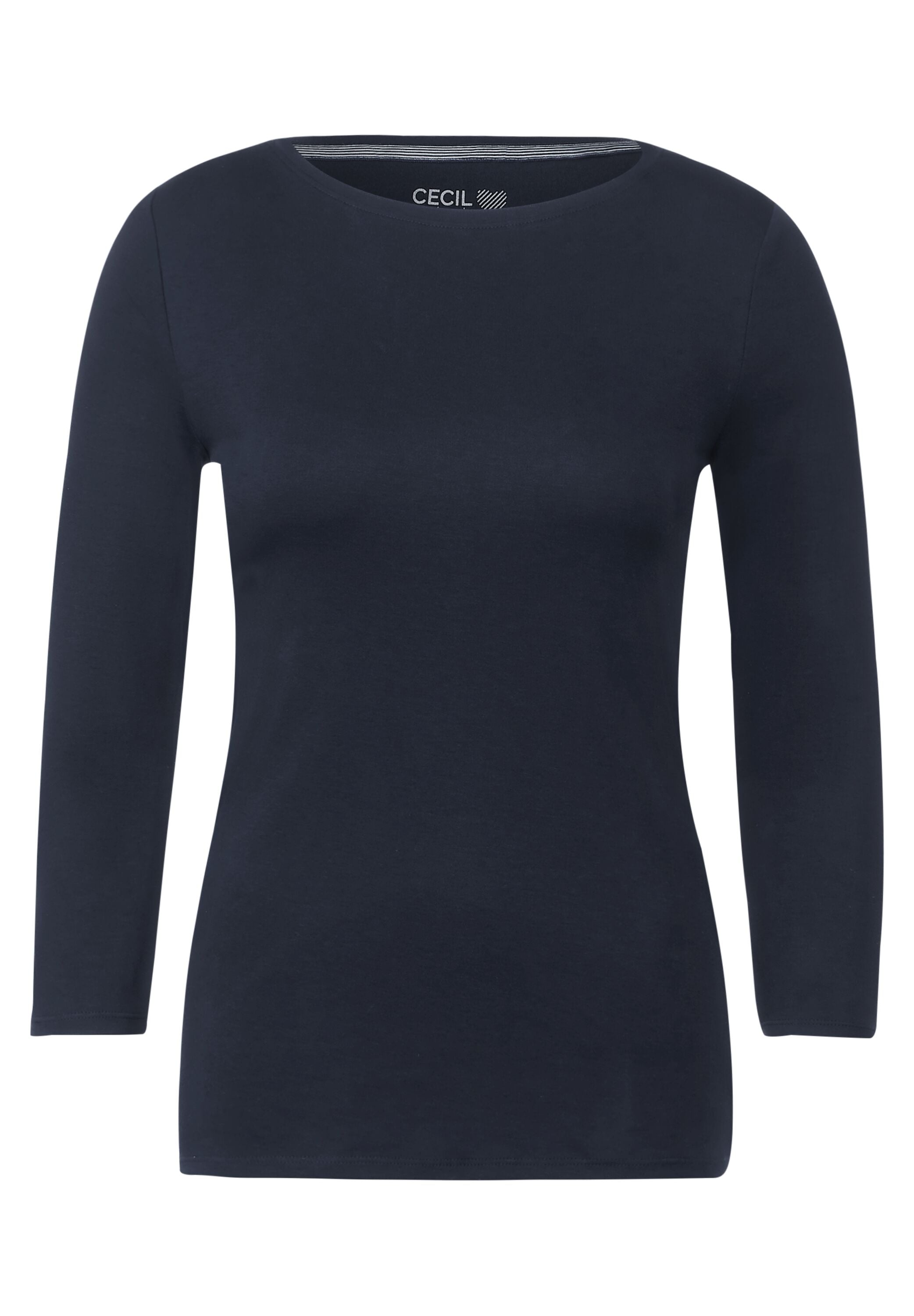 Cecil 3/4-Arm-Shirt »Basic Boatneck«, mit U-Boot-Ausschnitt