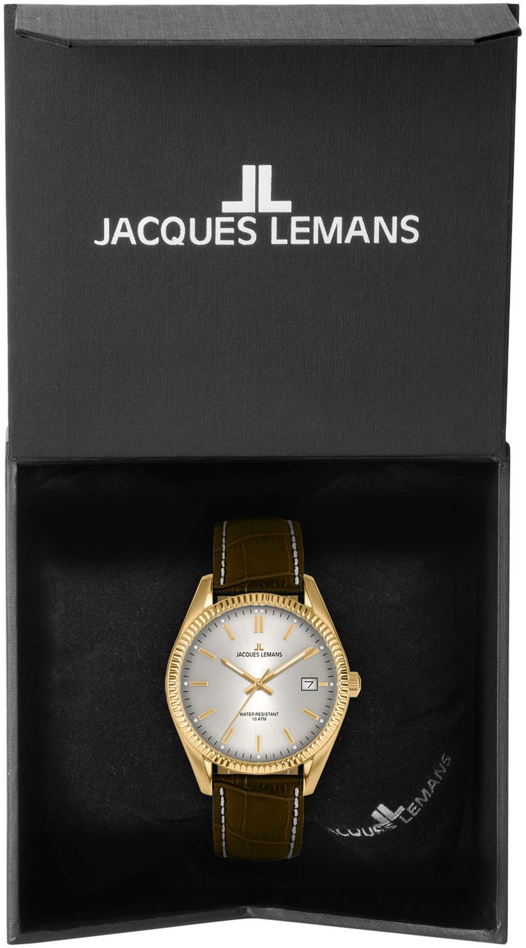 Jacques Lemans Quarzuhr, Armbanduhr, Herrenuhr, Damenuhr, Lederarmband, Datum