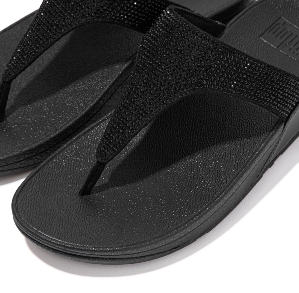 Fitflop Dianette »LULU CRYSTAL EMBELLISHED TOE-POST SANDALS - HOTFIX«  Keilabsatz, Sommerschuh, Zehentrenner mit weichem Zehensteg