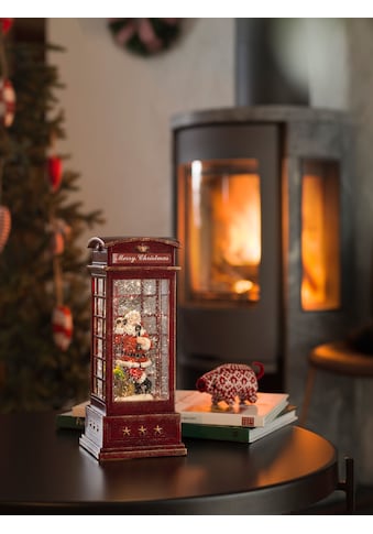 LED Laterne »Weihnachtsdeko rot«, 1 flammig-flammig, LED Telefonzelle mit Weihnachtsmann