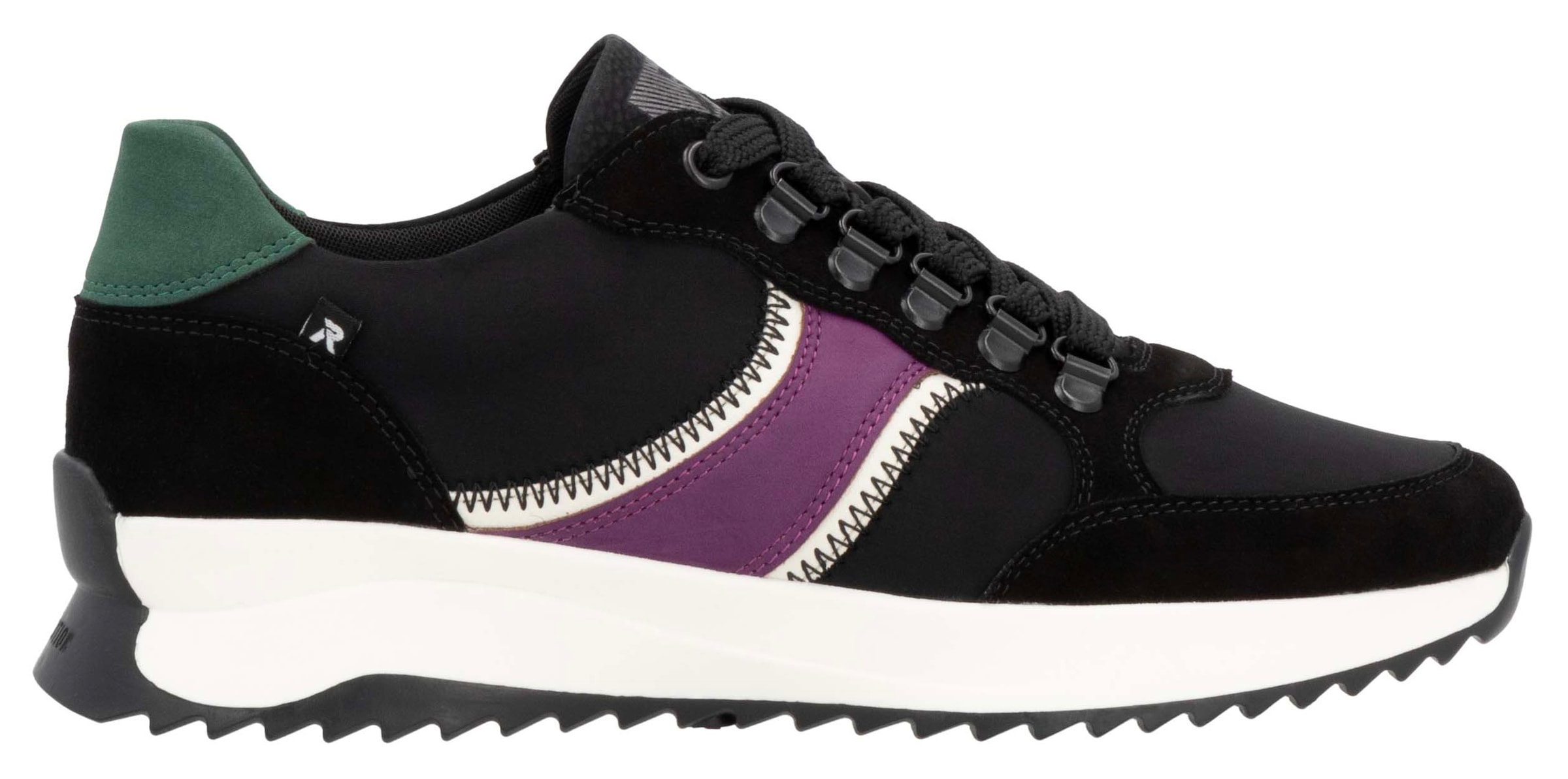 Rieker EVOLUTION Sneaker, Freizeitschuh, Halbschuh, Schnürschuh mit modischen Kontrastbesätzen
