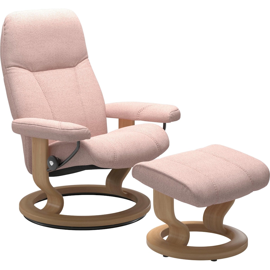 Stressless® Relaxsessel »Consul«, (Set, Relaxsessel mit Hocker), mit Hocker, mit Classic Base, Größe L, Gestell Eiche