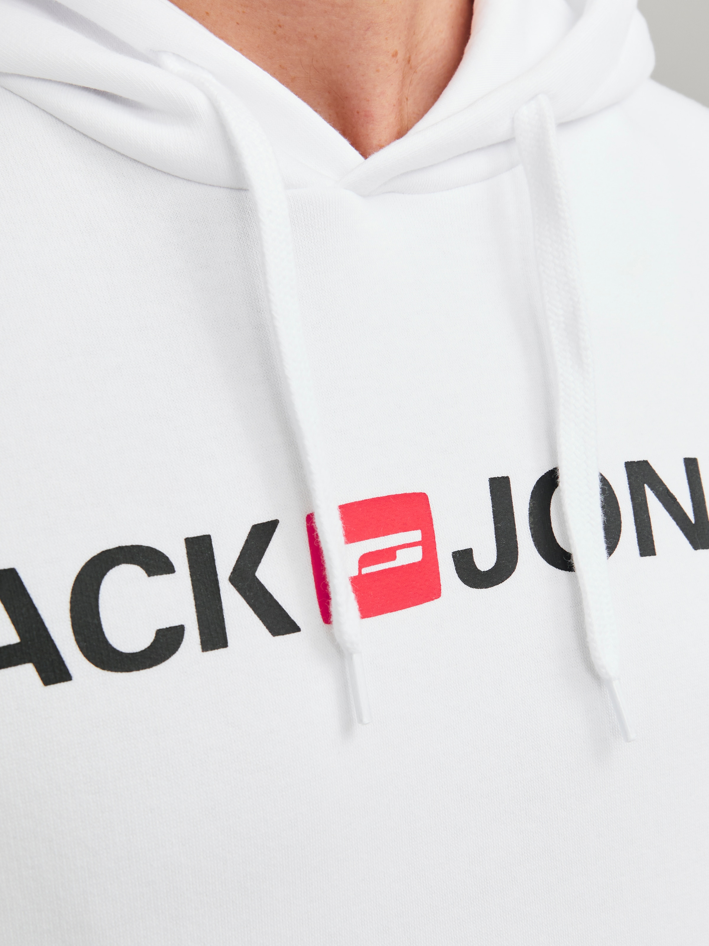 Jack & Jones Kapuzensweatshirt »JJECORP Hoodie mit Logo und hohem Tragekomfort«, bedruckt, casual, regular fit, Baumwollmischung, Rundhals
