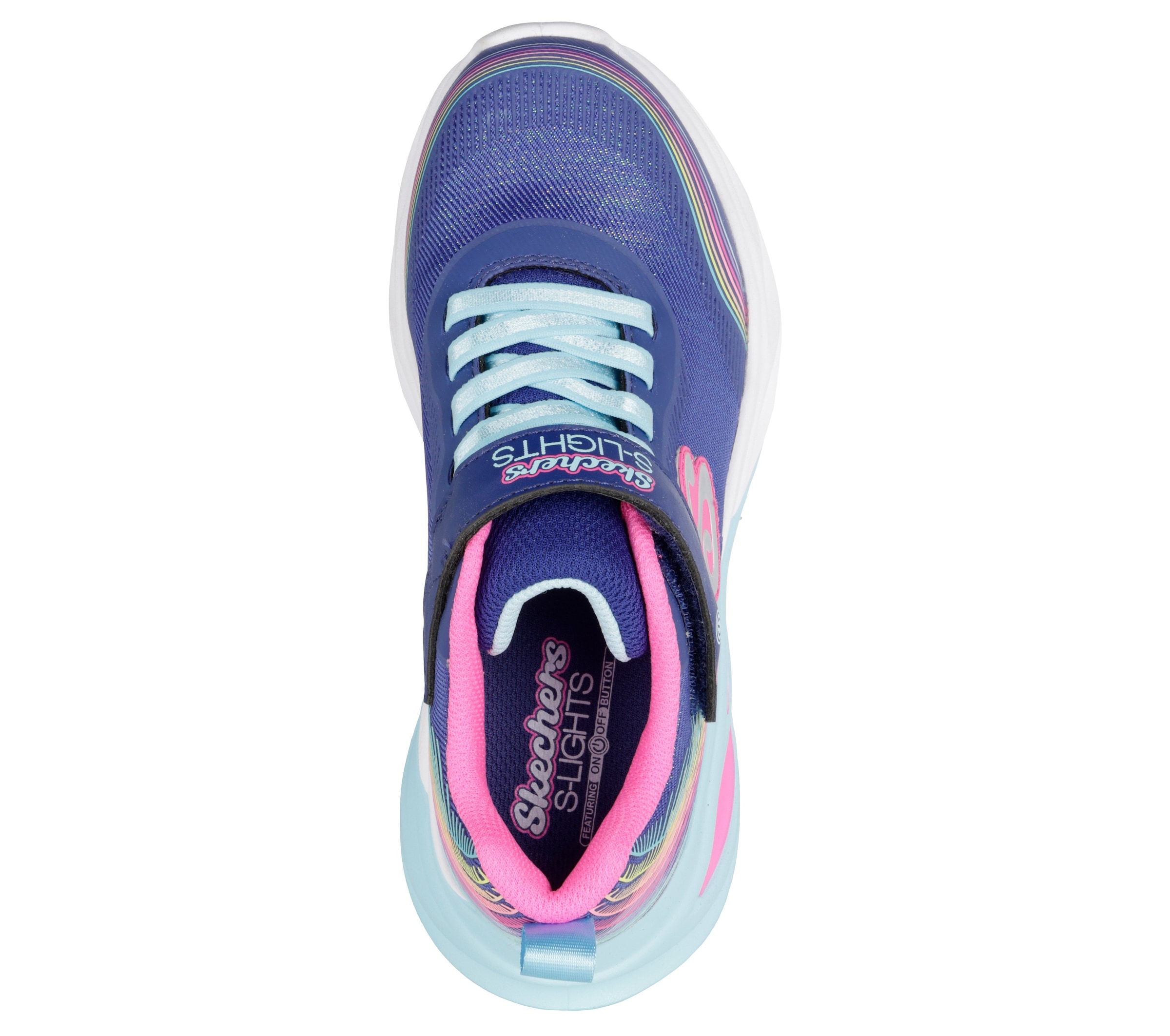 Skechers Sneaker »COSMIC GLOW LIGHTS«  Sportschuh mit Klett, Größenschablone zum Download