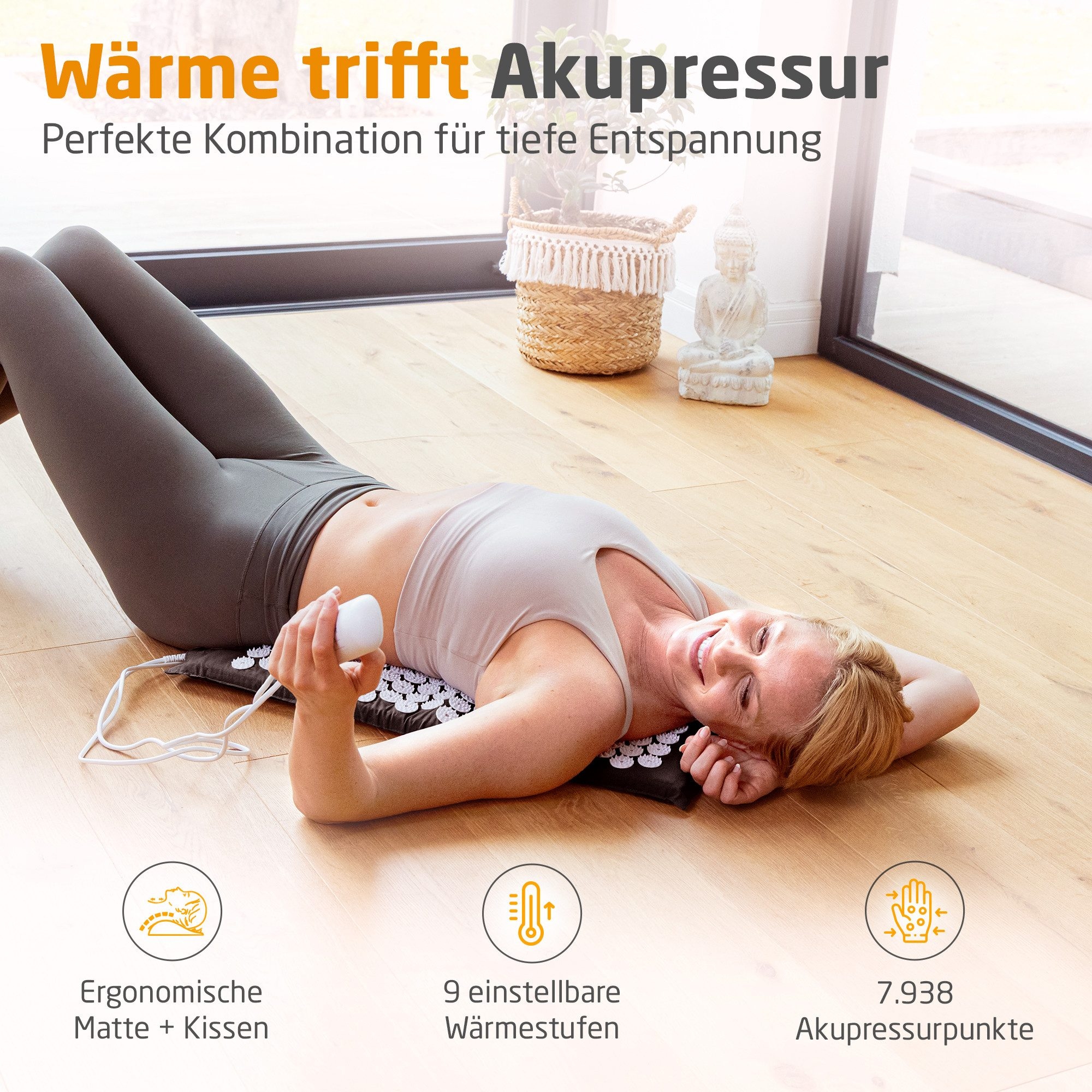 Medisana Massagematte »MM 100 mit Wärmefunktion und 9 einstellbaren Temperaturstufen« Sanfte Akupressur für Gesundheit und Wohlbefinden