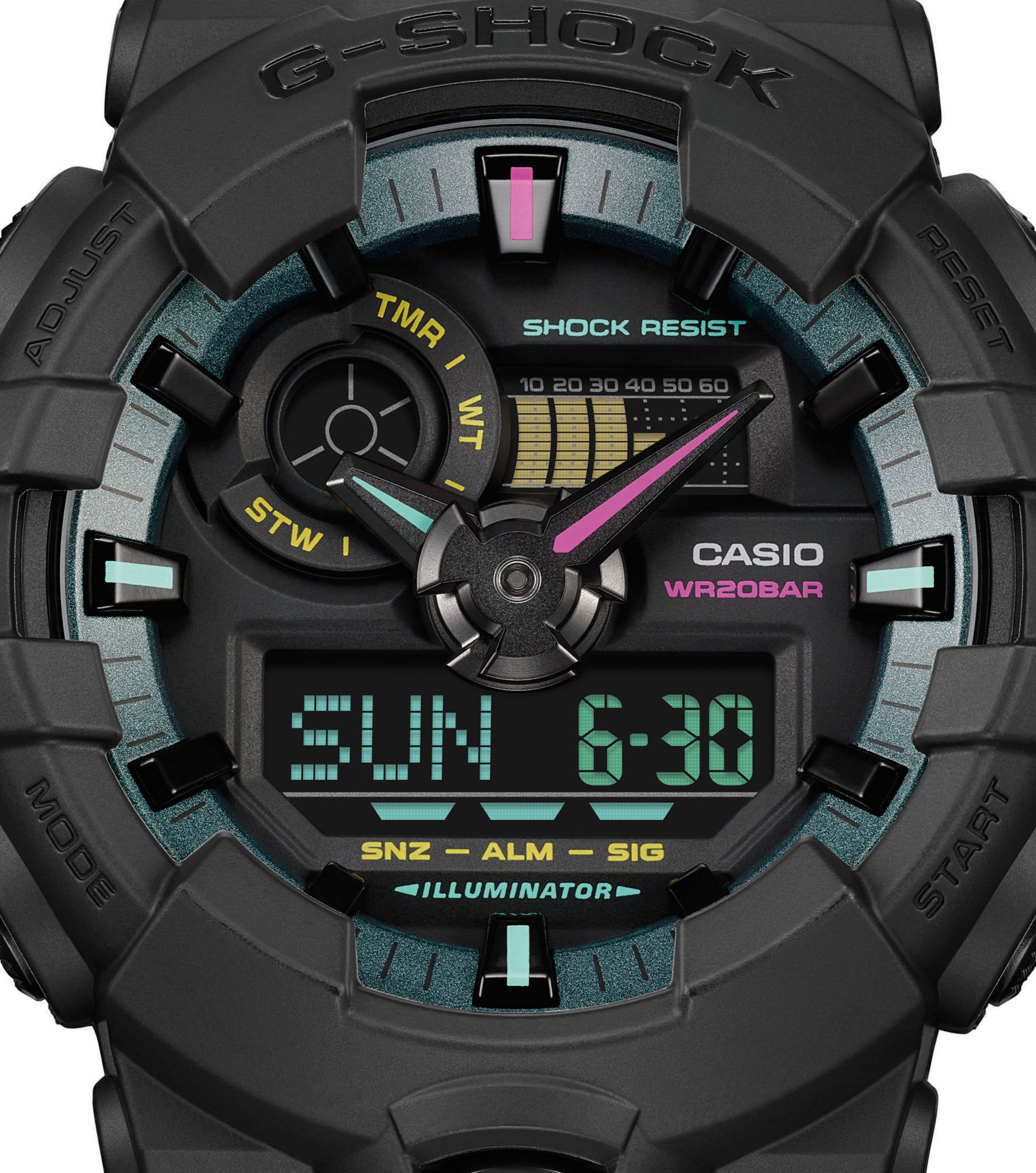 CASIO G-SHOCK Chronograph, Quarzuhr,Armbanduhr, Herrenuhr,digital,bis 20bar wasserd. Resinarmband