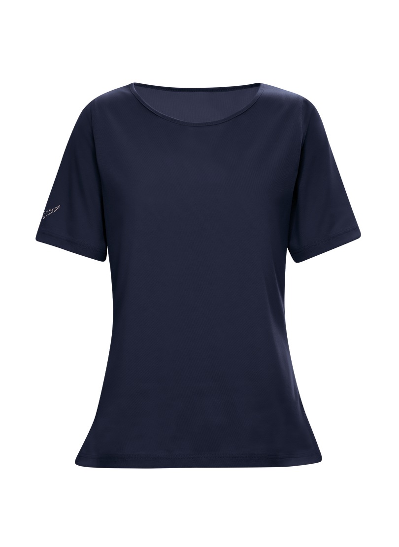 Trigema T-Shirt »TRIGEMA T-Shirt DELUXE Baumwolle mit Kristallsteinen«, (1 tlg.)