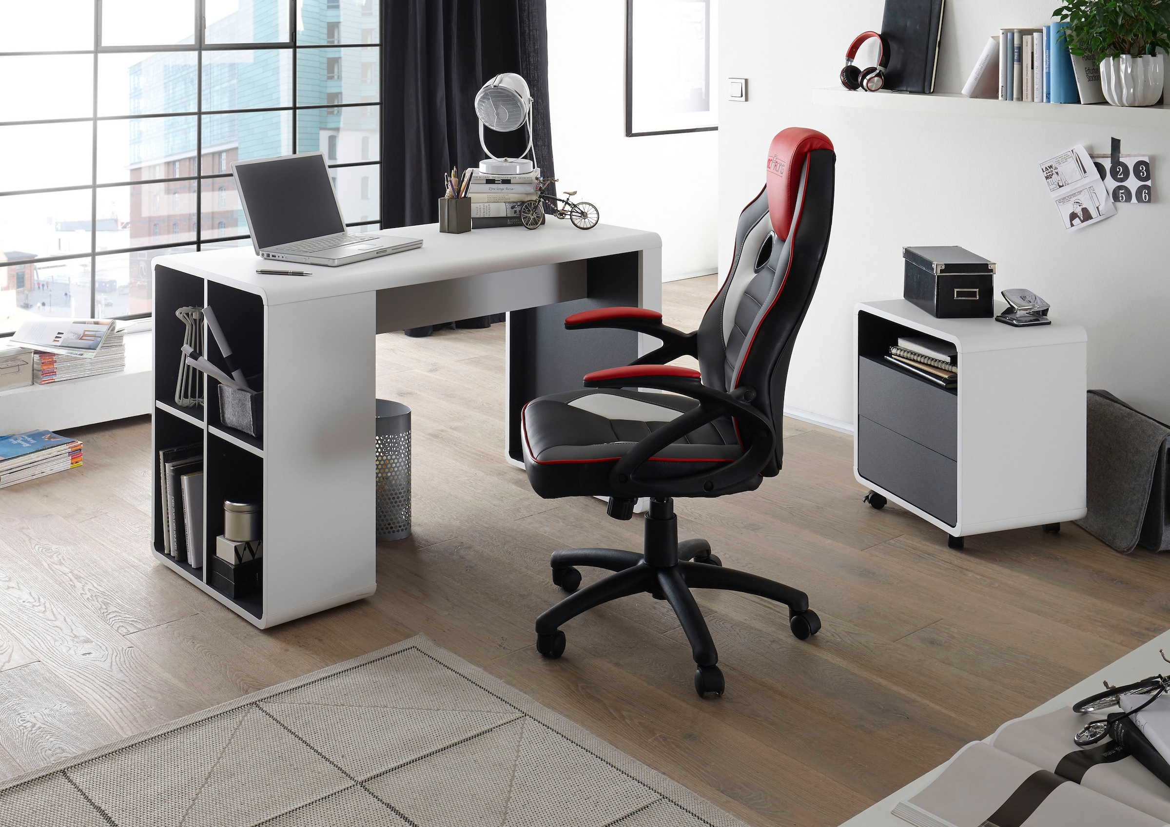 MCA furniture Schreibtisch »Tadeo«, weiß matt mit 4 offenen Fächer, Breite  119 cm OTTO Online Shop