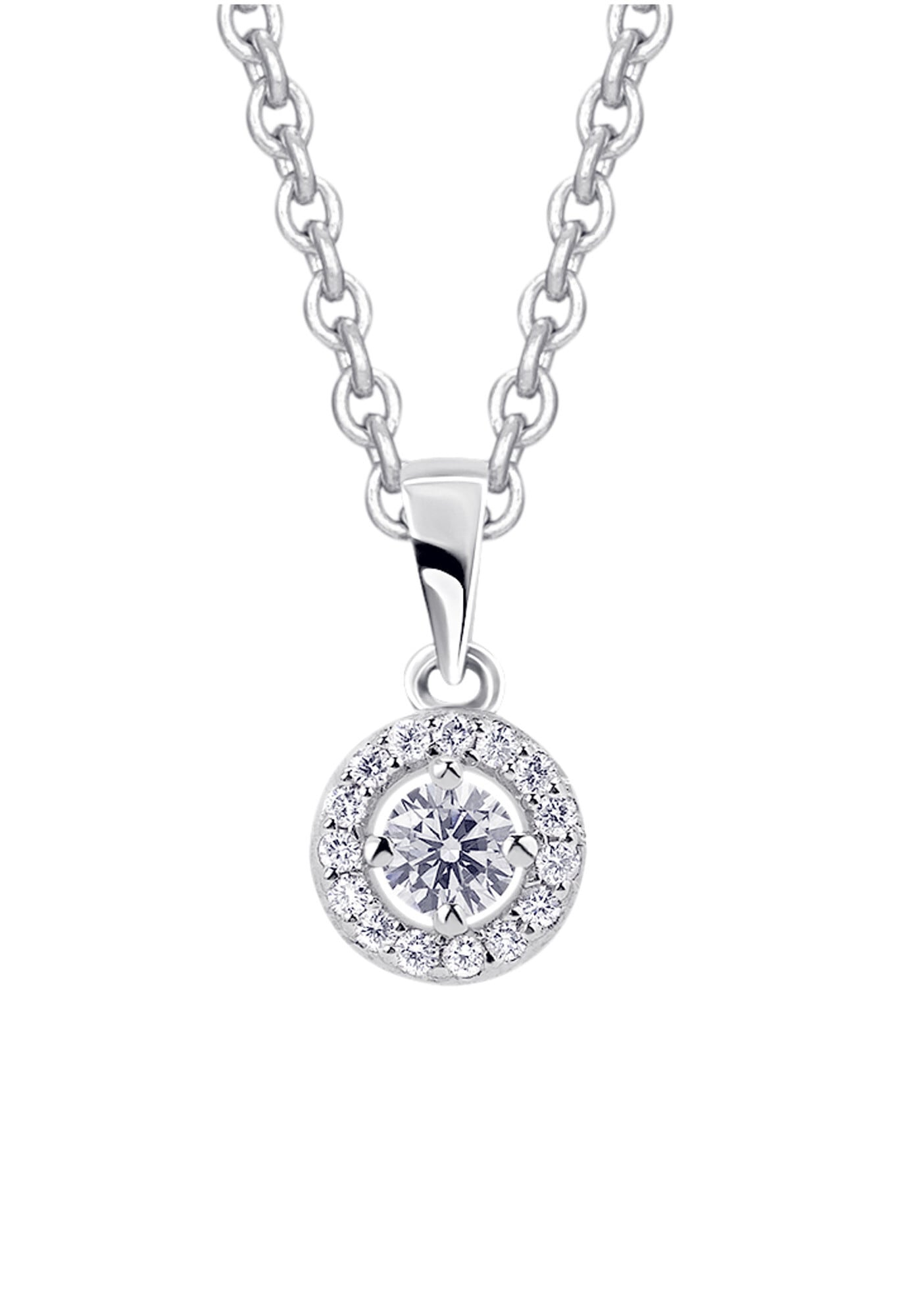 ONE ELEMENT Kettenanhänger »0,15 ct Diamant Brillant Invisible Anhänger aus 585 Weißgold«