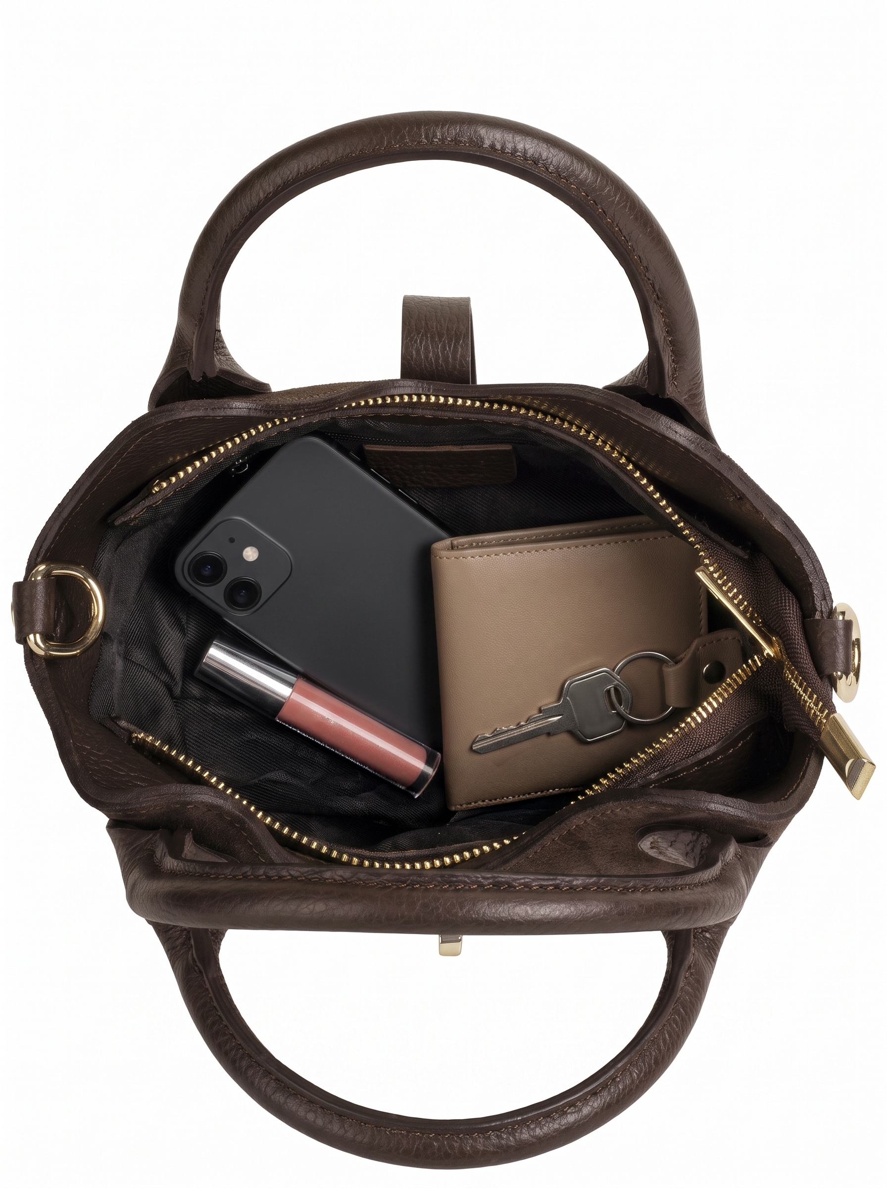 forty° Henkeltasche »FORTY° Damen BELTRAVA - S echt Leder, Made in Italy« echt Leder, Made in Italy