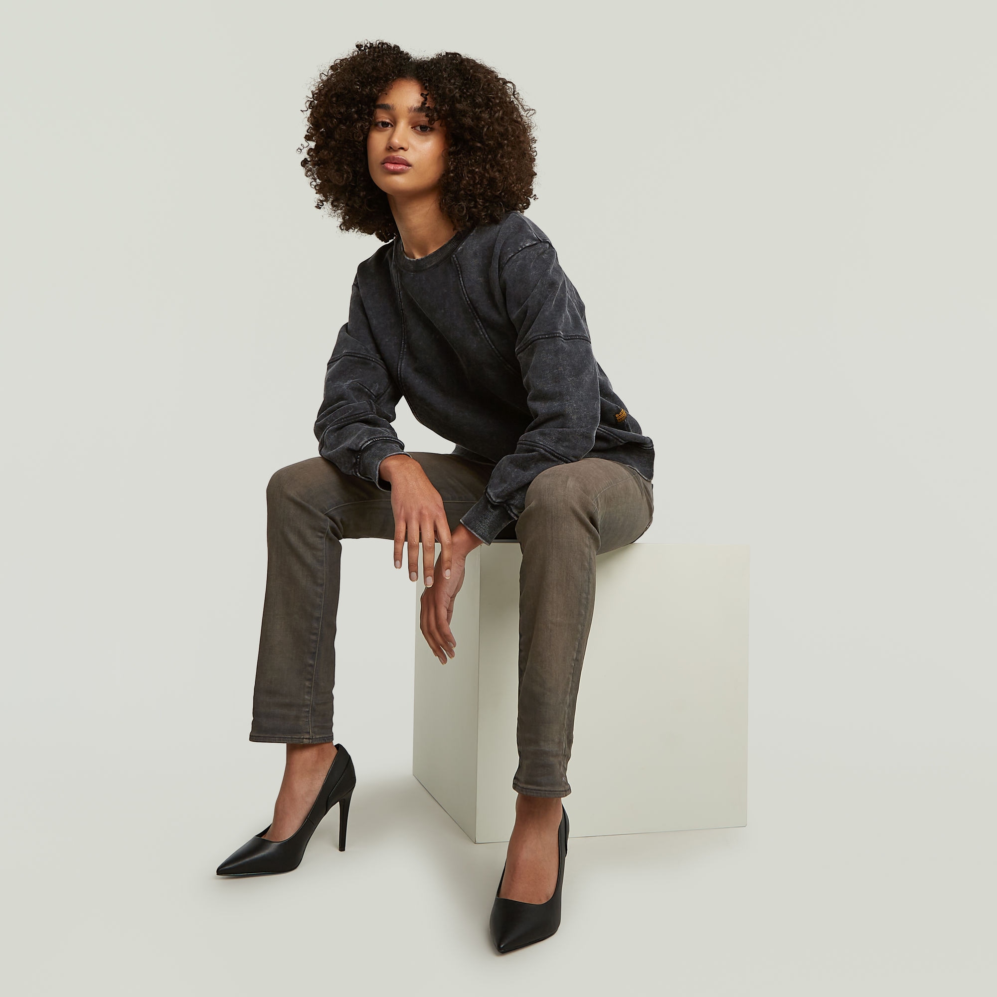 G-STAR Sweatshirt »Washed 3D Sleeve A line«, in Rundhalsform
