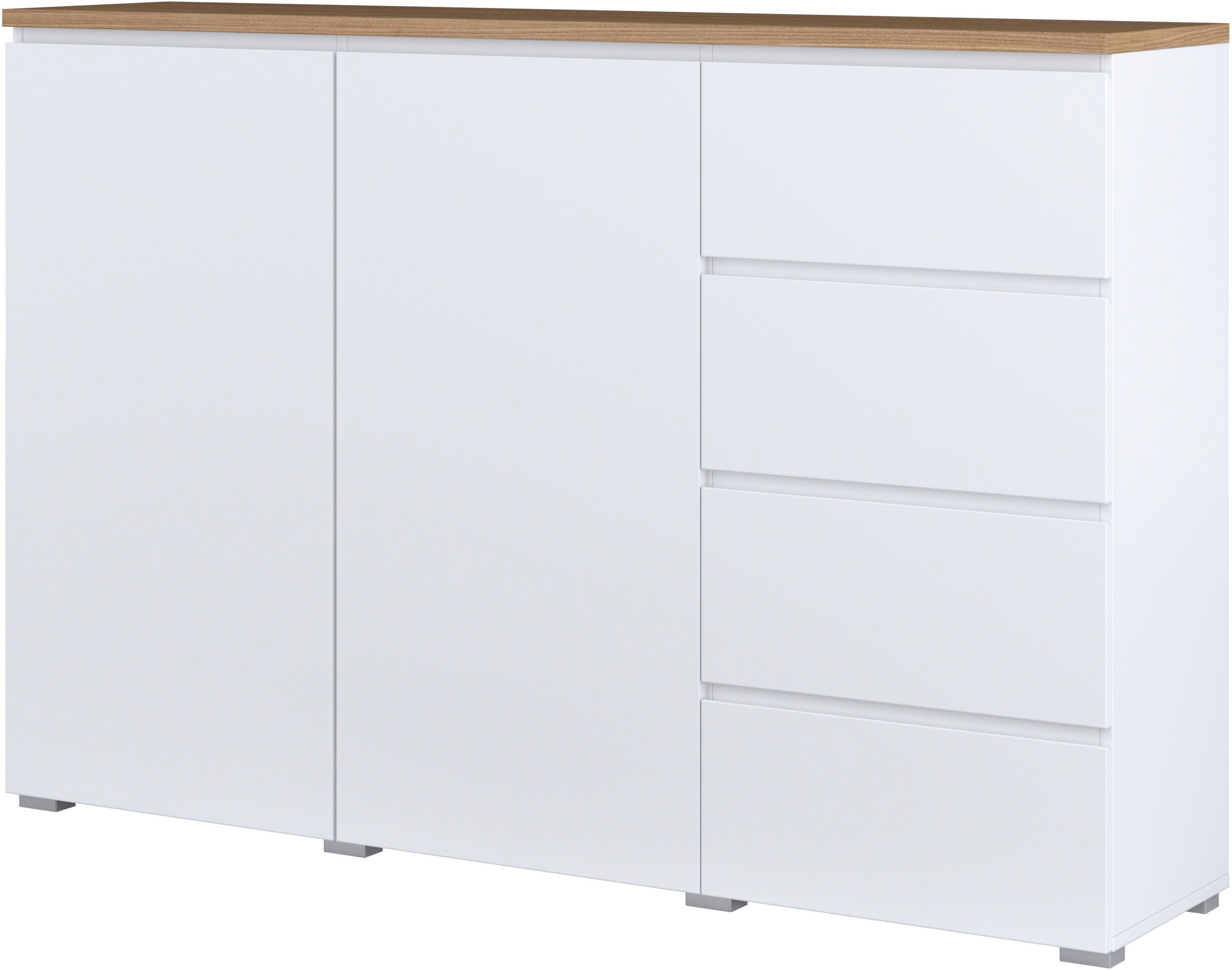 INOSIGN Highboard »Modo, Breite 150 cm, moderne grifflose Kommode 2Türen/4 SK«, Schubladenkommode mit viel Stauraum, Einlegeböden verstellbar