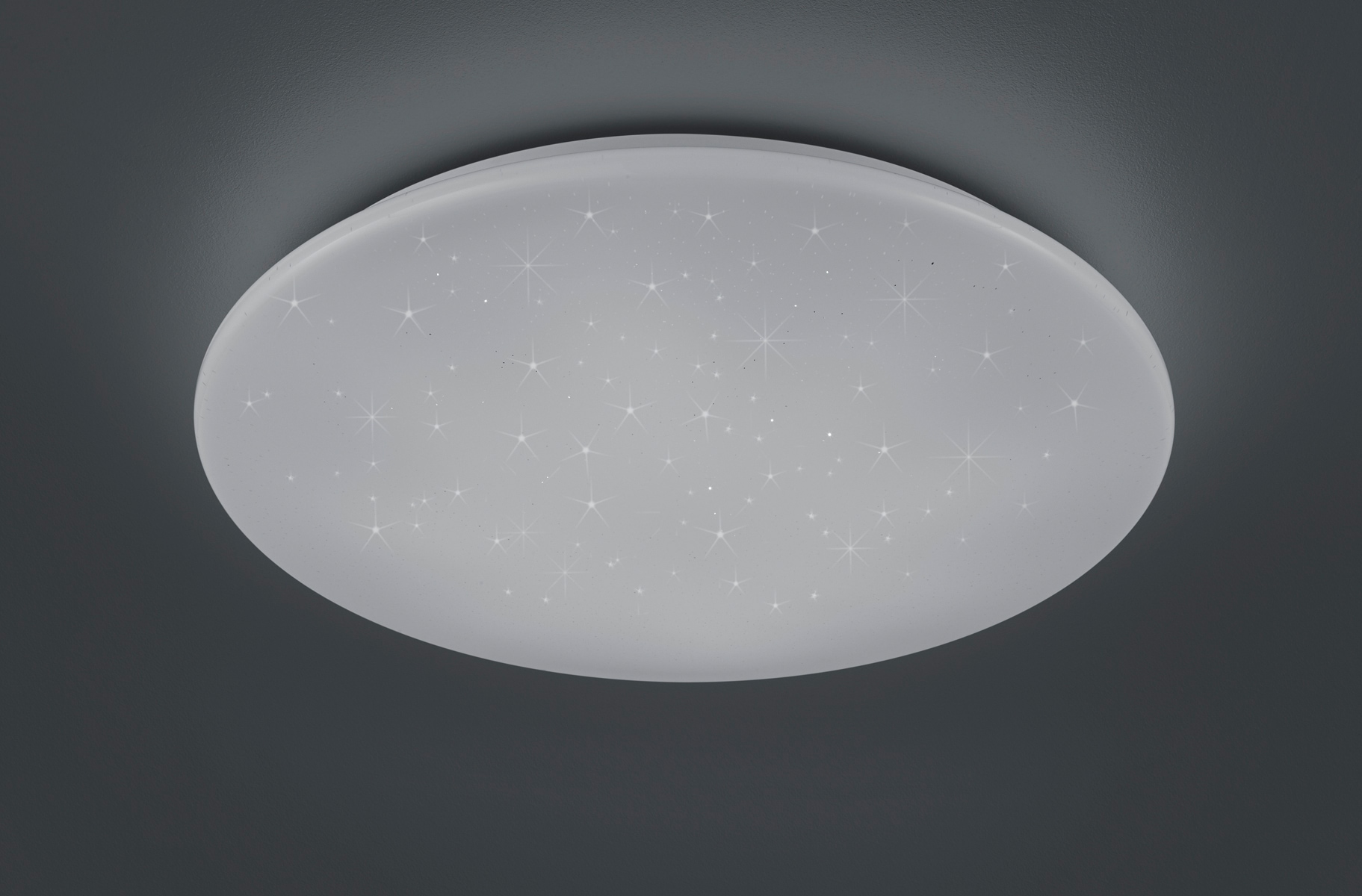 REALITY Leuchten LED Deckenleuchte »Kato«, 1 flammig, Leuchtmittel LED-Board | LED fest integriert, Deckenlampe, weiß, Sternenlichteffekt, Fernbedienung, dimmbar
