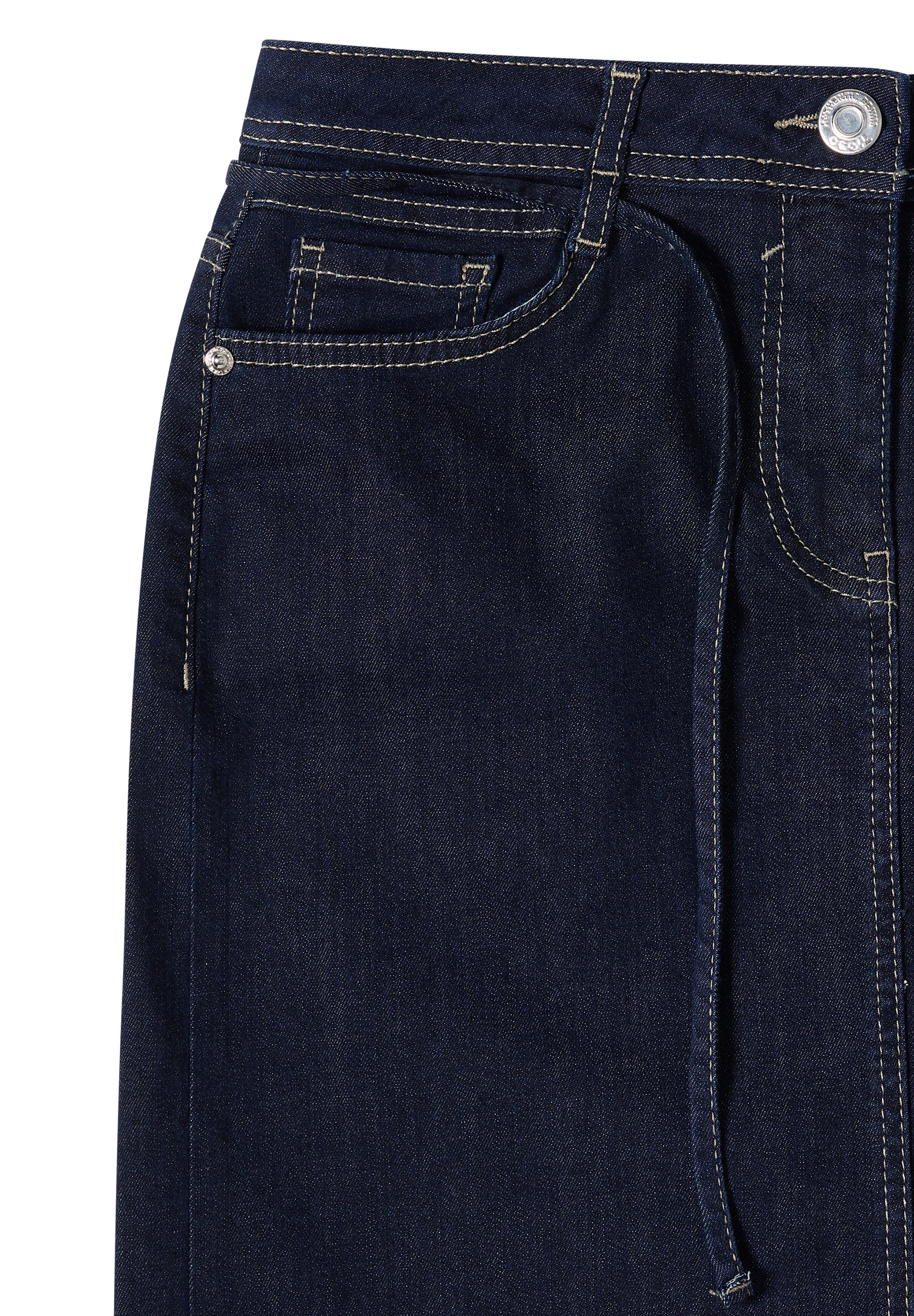 Cecil Jeansrock Knielanger Denimrock mit Gürteldetail