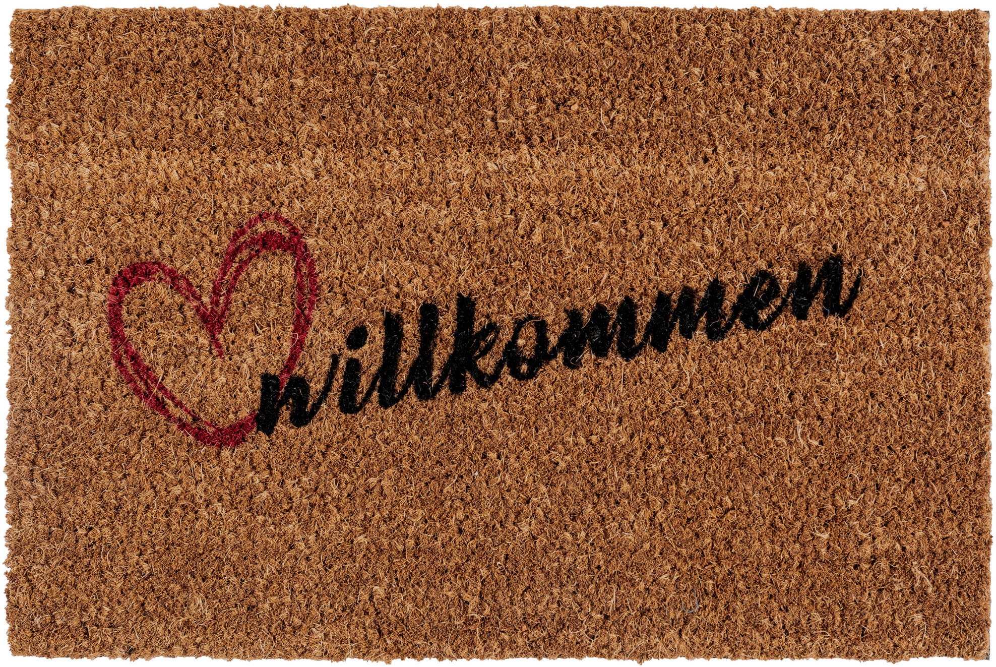 Andiamo Fußmatte »Kokos Willkommen«, rechteckig, 17 mm Höhe, Schmutzfangmatte, mit Spruch, In- und Outdoor geeignet