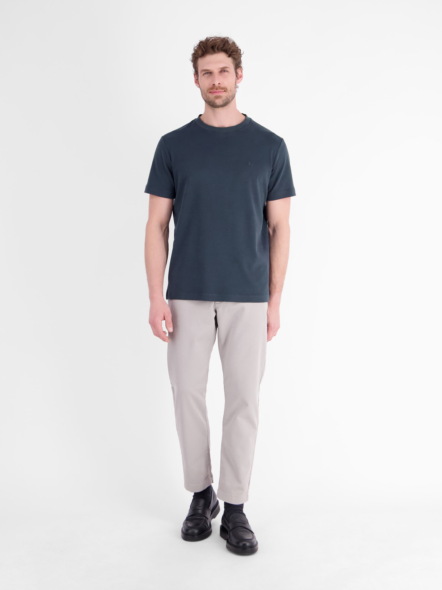 LERROS T-Shirt »Legeres T-Shirt mit Rundkragen aus reiner Baumwolle«
