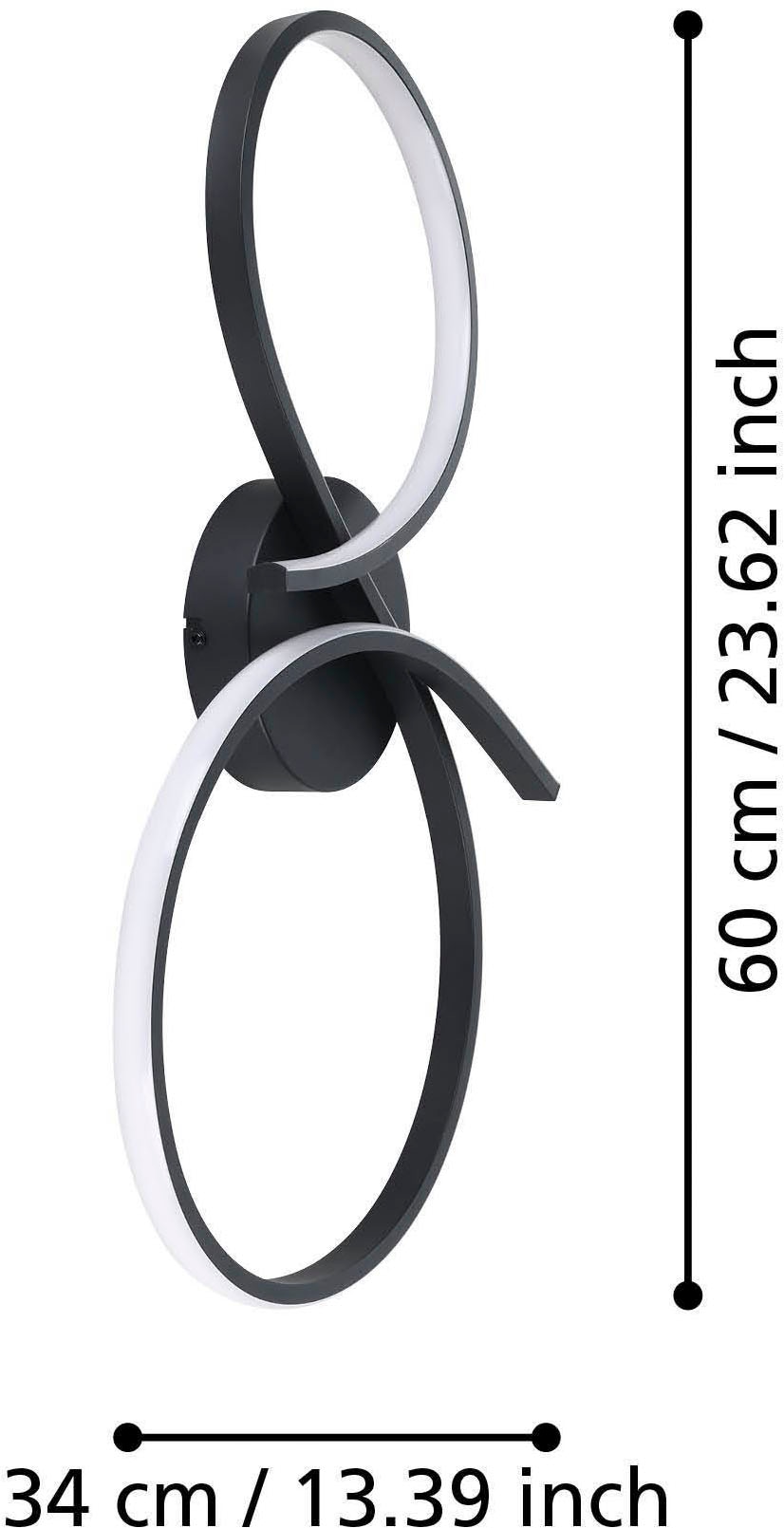 EGLO Deckenleuchte »Serpins Deckenlampe, Pendellampe, Metall und Kunststoff, Flurlampe« LED-Modul 1 Stk. Warmweiß Wand-/Deckenleuchte - L60 x B34 x H7,5 cm - schwarz - 21W inkl.