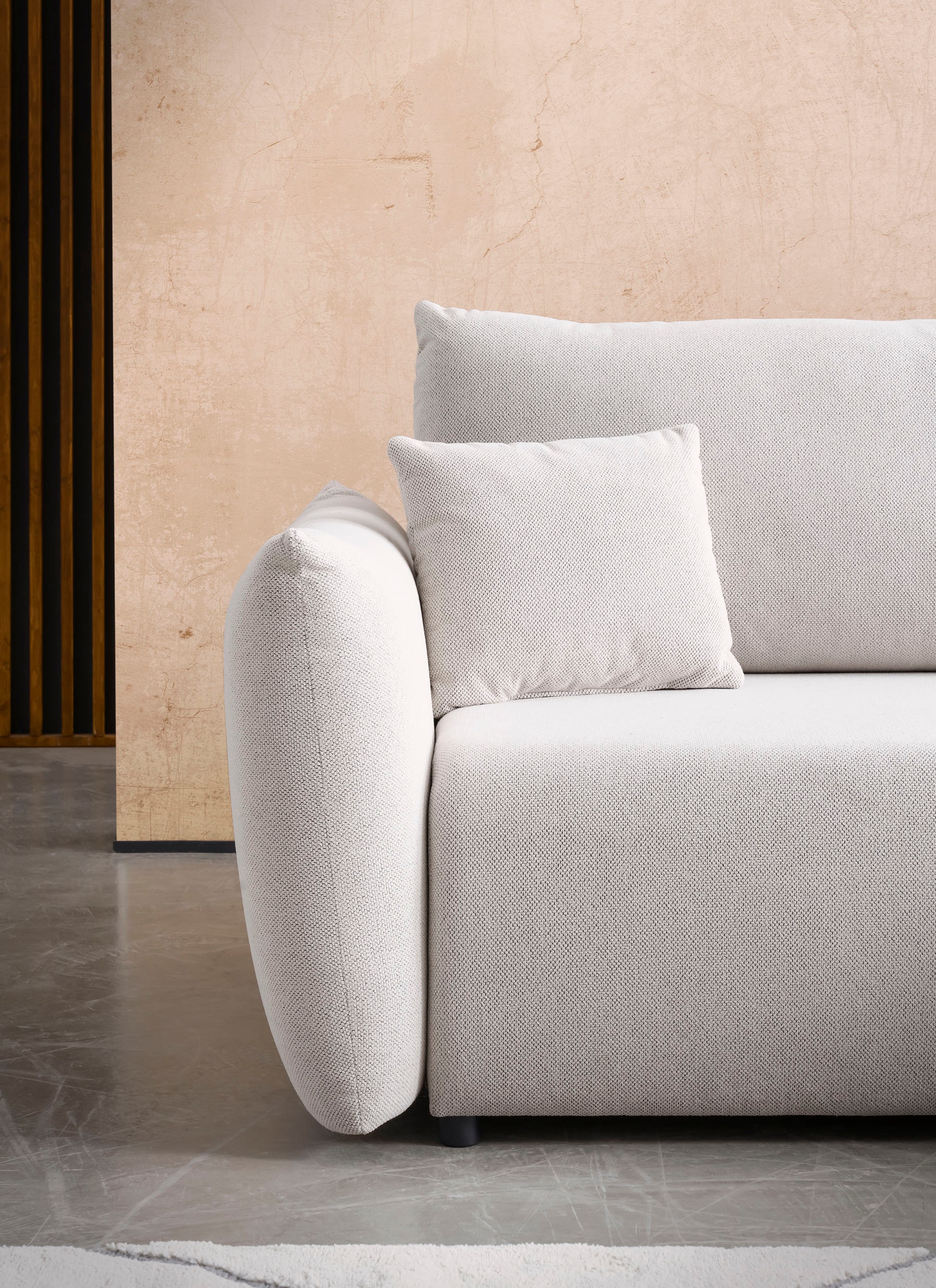 INOSIGN Ecksofa »MAVAS Schlafsofa mit Bettkasten, L-Form,« ca.257/127cm (Liegefläche 212/145 cm), Cord, Chenille, Struktur