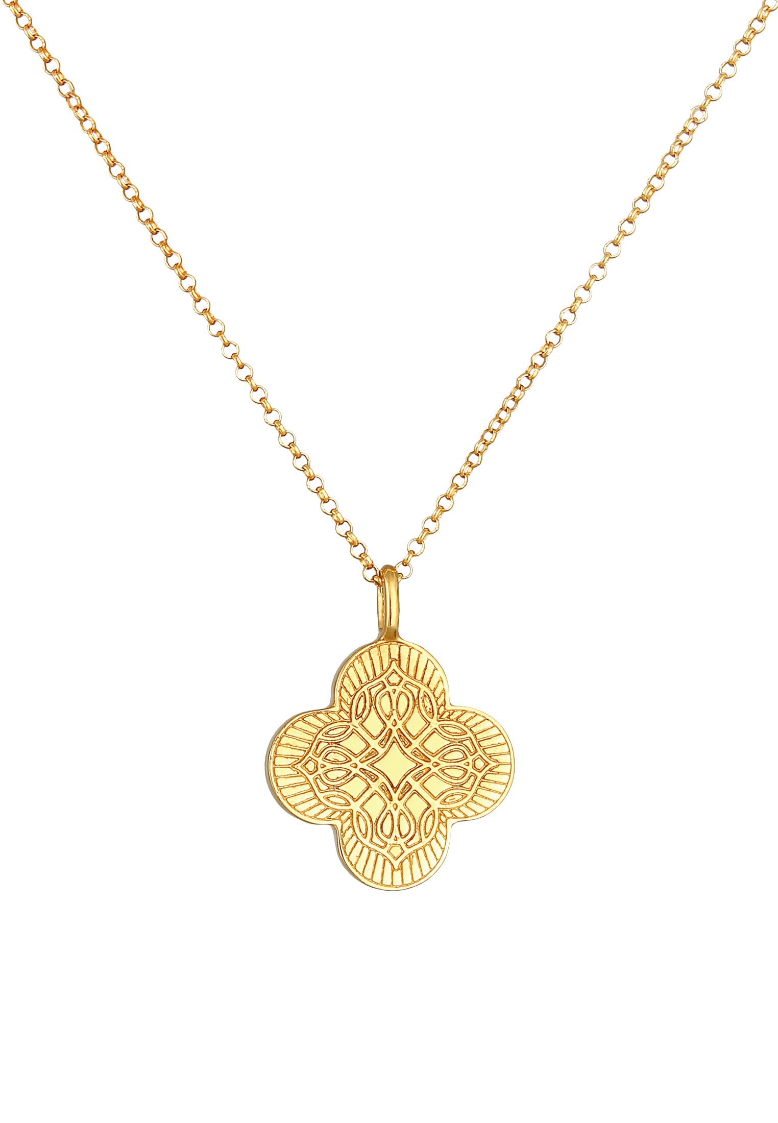 Elli Kette mit Anhänger »Halskette Kreuz Ornament Coin Vintage 925 Silber«