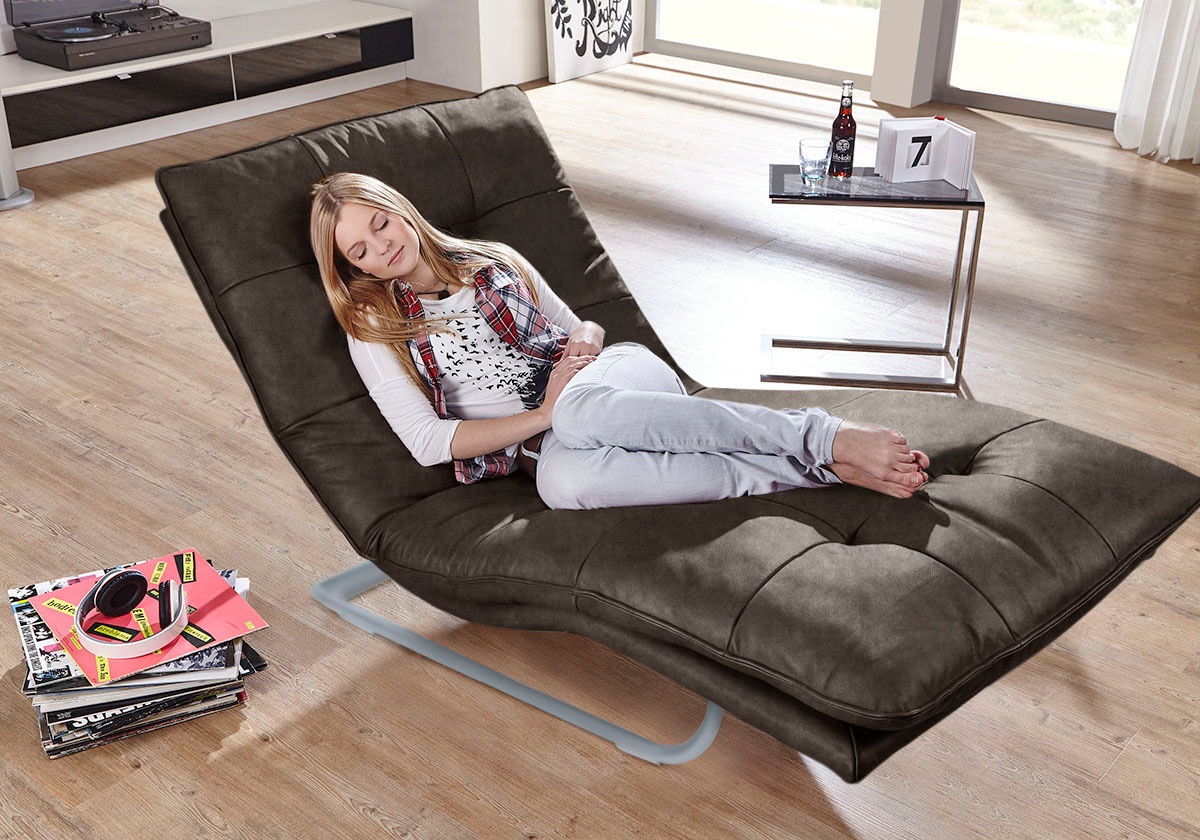 W.SCHILLIG Relaxliege »daily dreams«, in Waffelkissen-Optik, wahlweise mit Motor, silber matt, in 2 Breiten