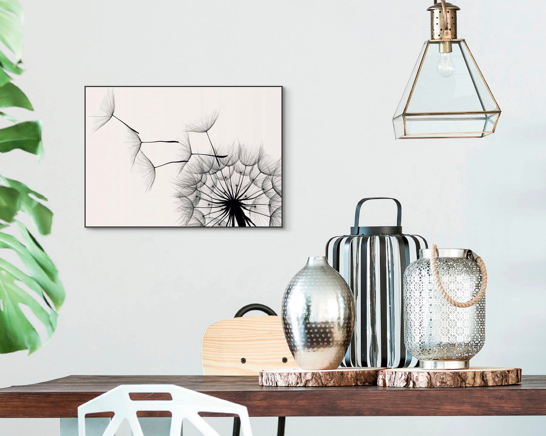 Reinders! Wandbild »Slim Frame Black 50x70 Dandelion«