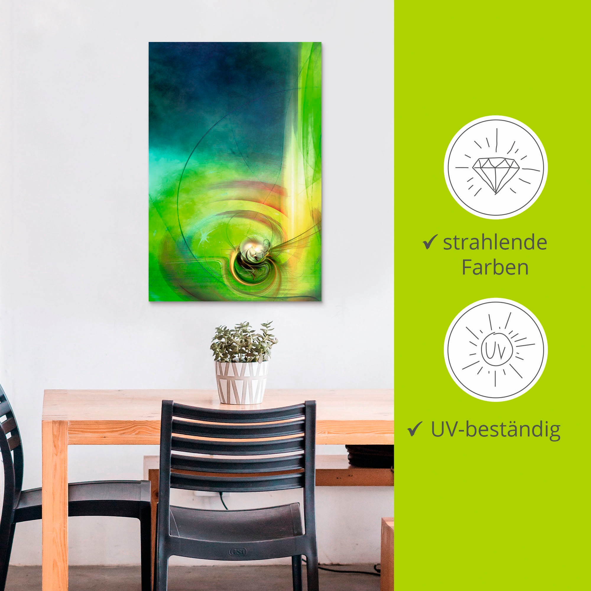 Artland Alu-Dibond-Druck »Abstraktes Spiel CB« Muster 1 Stk. tlg. für Innen- und Außenbereich geeignet, Outdoorbild