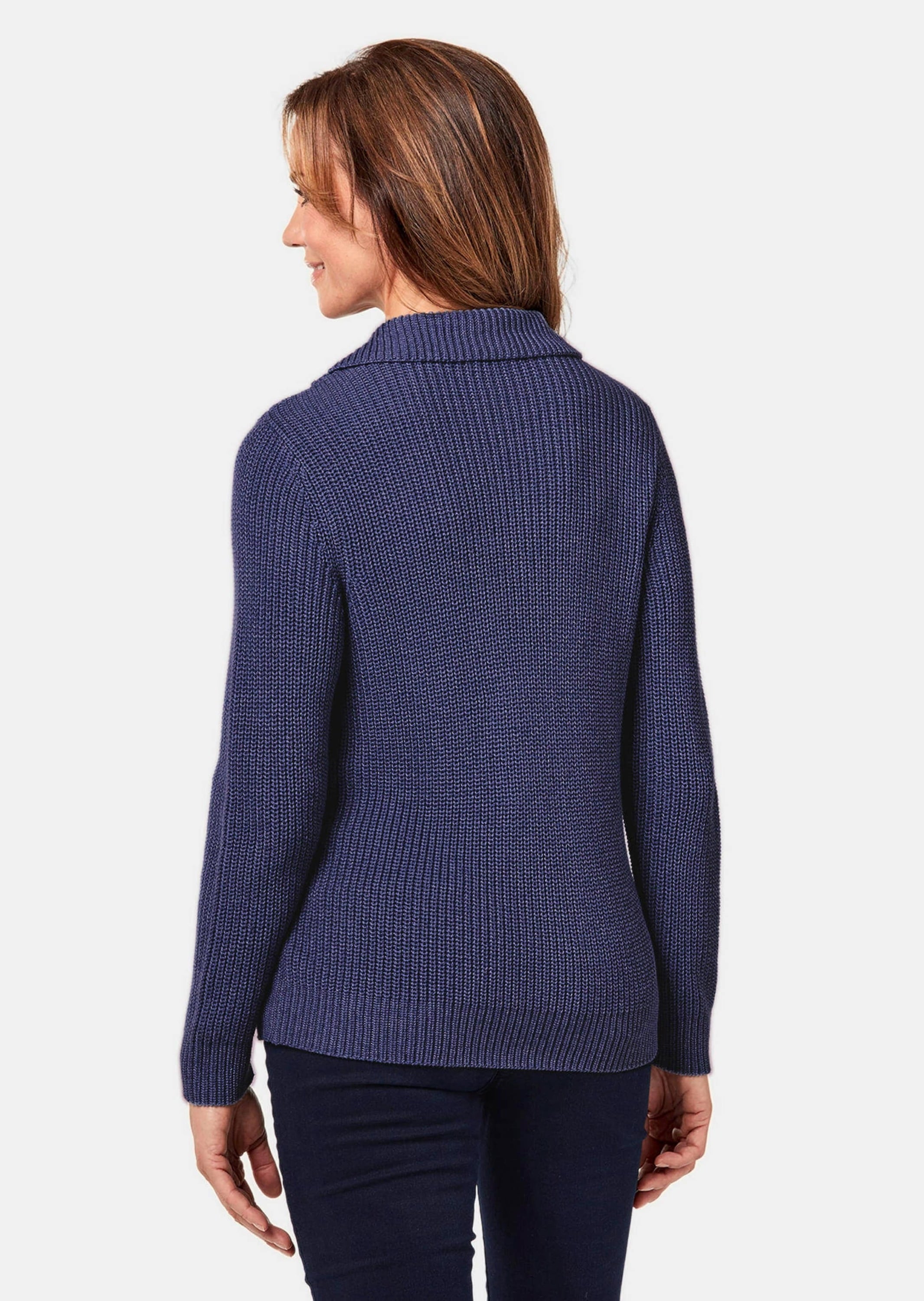 GOLDNER Strickpullover »Sportiver Troyer mit Baumwollanteil«