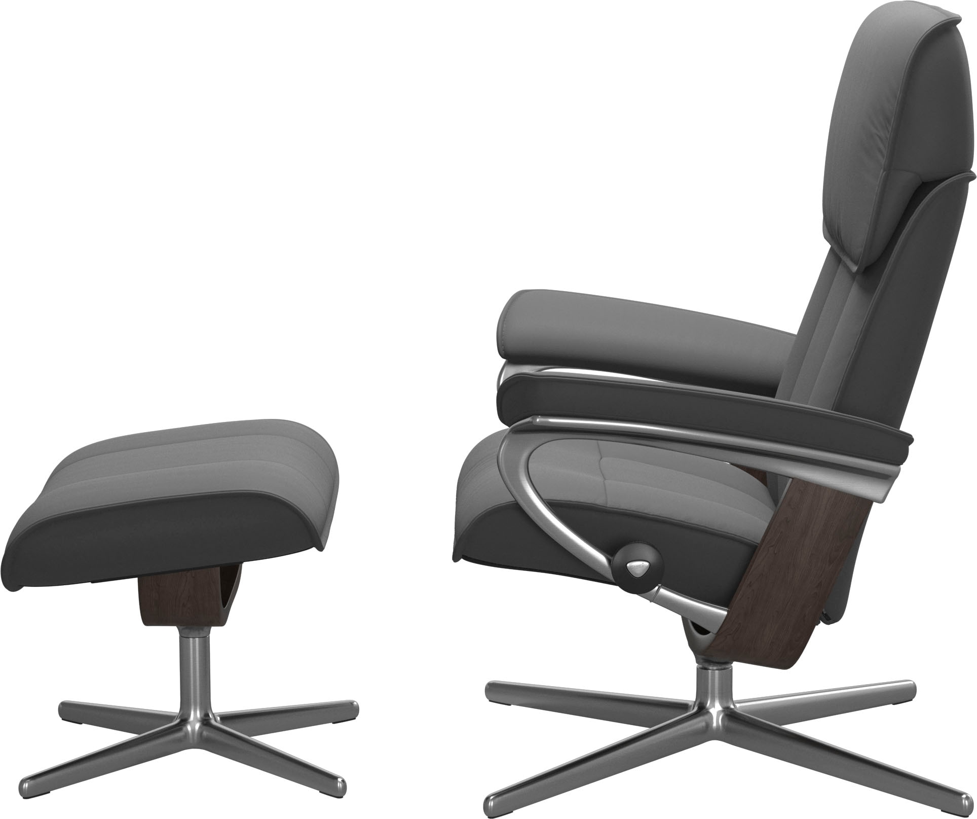 Stressless® Relaxsessel »Admiral«, (Set, Relaxsessel inkl. Hocker), mit Cross Base, Größe M & L, Holzakzent Wenge