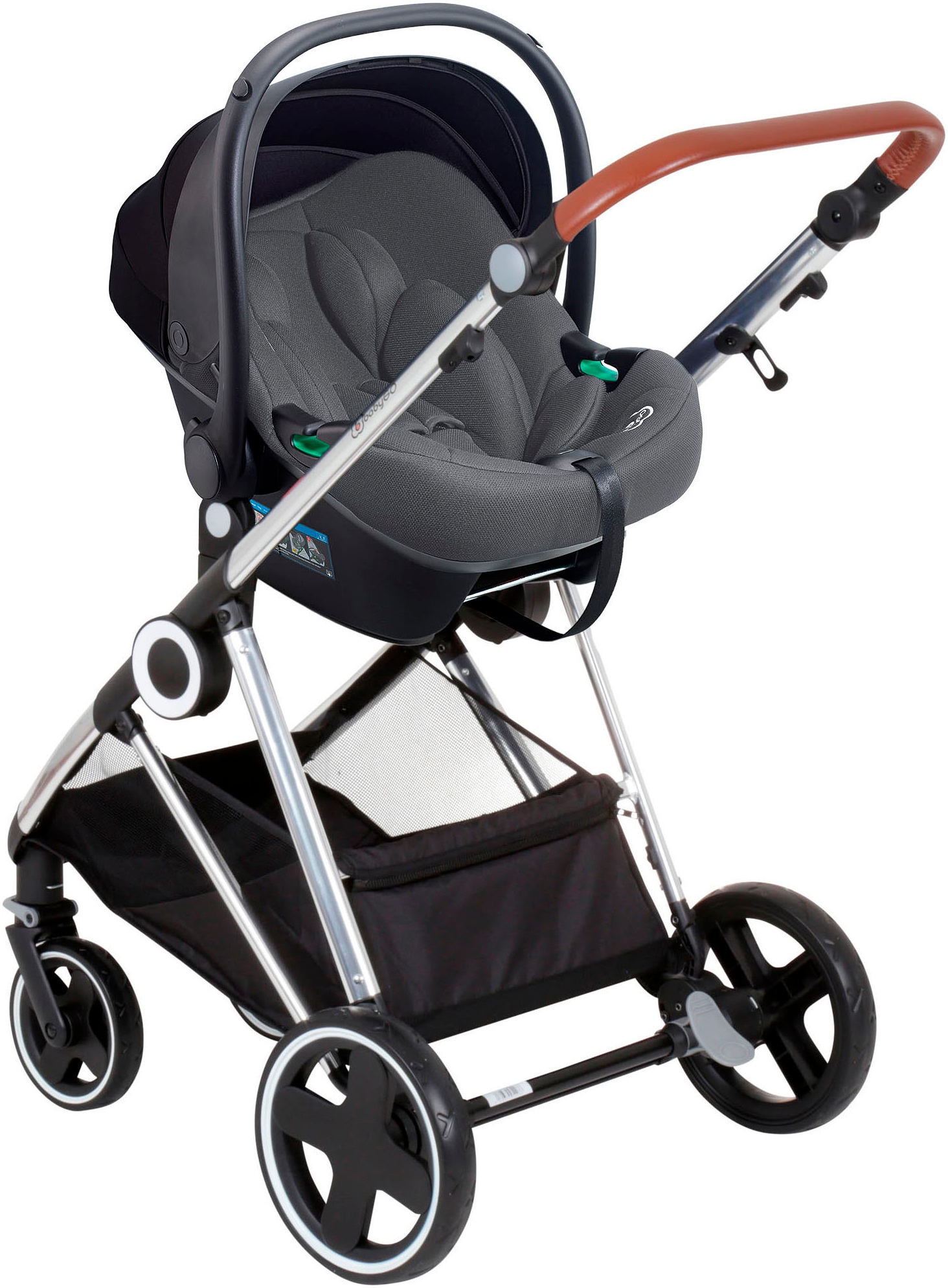 BabyGo Kombi-Kinderwagen »Halime 3in1«, inklusive Babywanne, Babyschale, Regenhaube & Wickeltasche