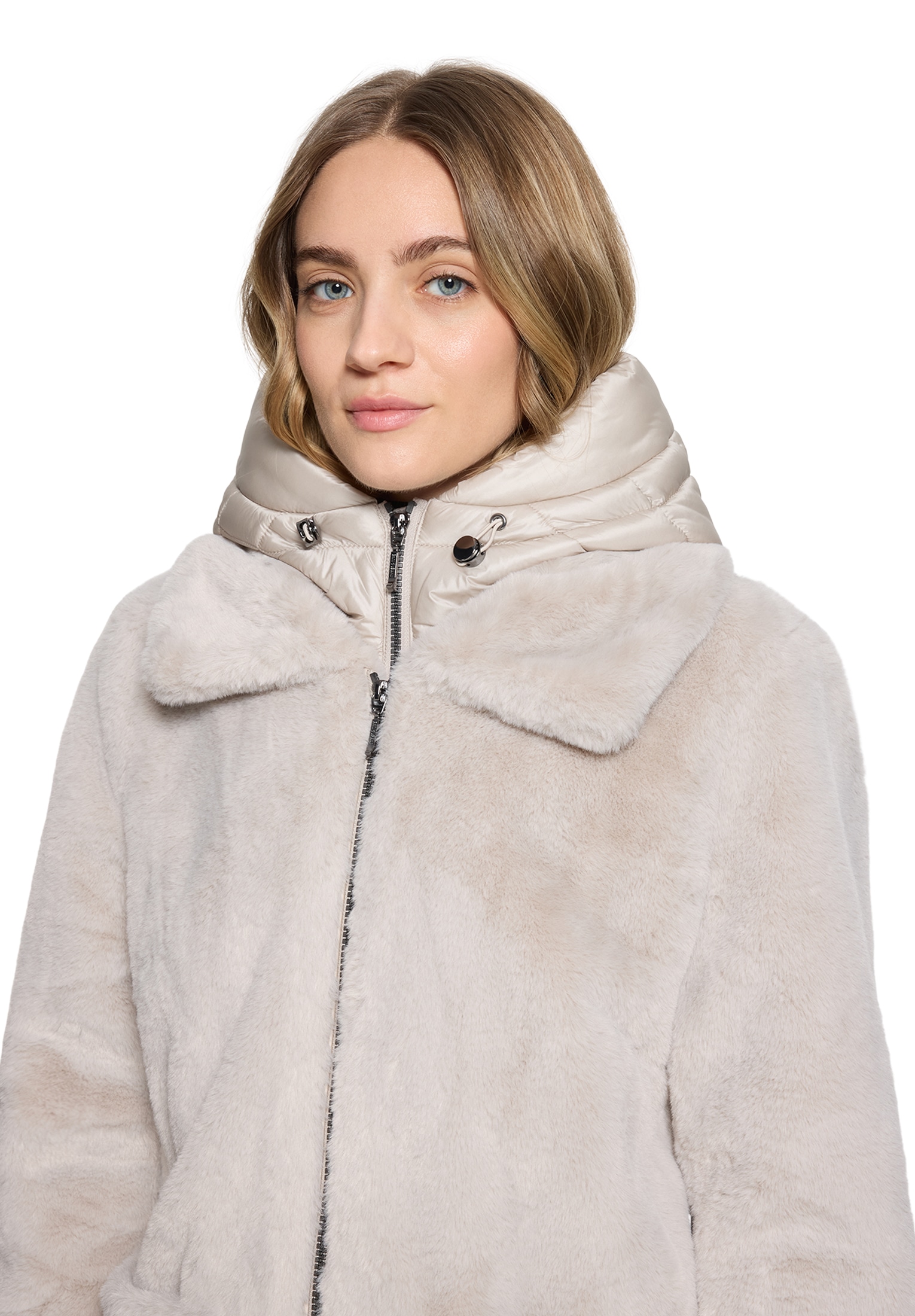 Amber & June Plüschjacke »Plüschjacke mit abnehmbarem Westenteil«
