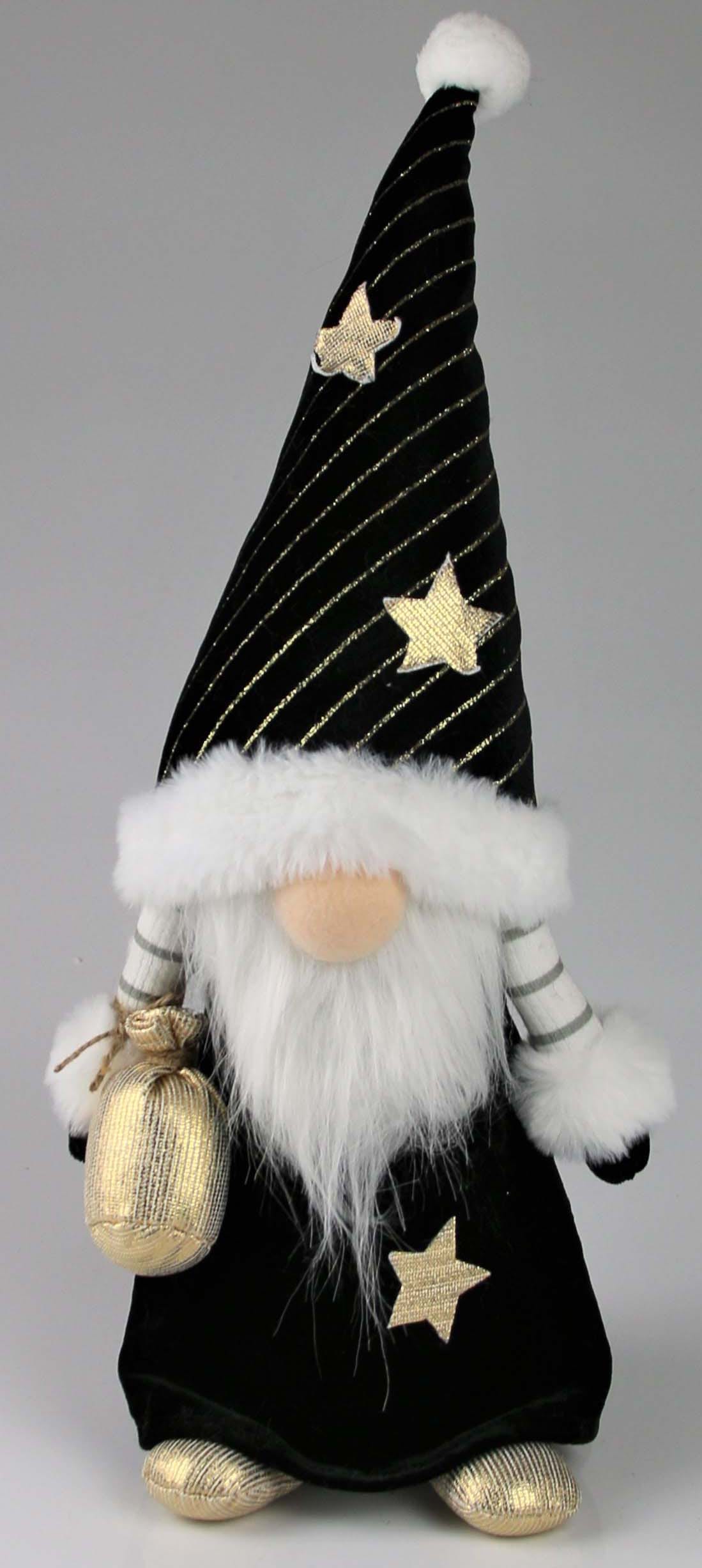 AM Design Weihnachtsfigur »Weihnachtsdeko«, mit schwarzer Mütze und goldenen Sternen
