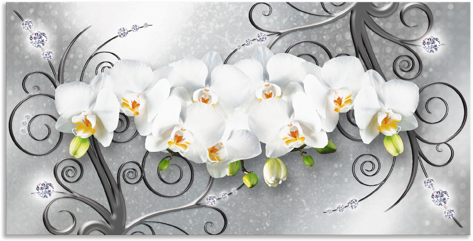»weiße OTTO versch. Orchideen oder St.), Wandbild in auf (1 Wandaufkleber Blumenbilder, bei Größen als online Ornamenten«, Poster Alubild, Leinwandbild, Artland