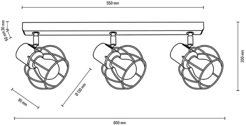 BRITOP LIGHTING Deckenleuchte »Phiphi«, 3 flammig, Leuchtmittel E27 | ohne Leuchtmittel-Leuchtmittel wechselbar, Dekorative Leuchte aus Metall, passende LM E27 / exkl, Made in Europe