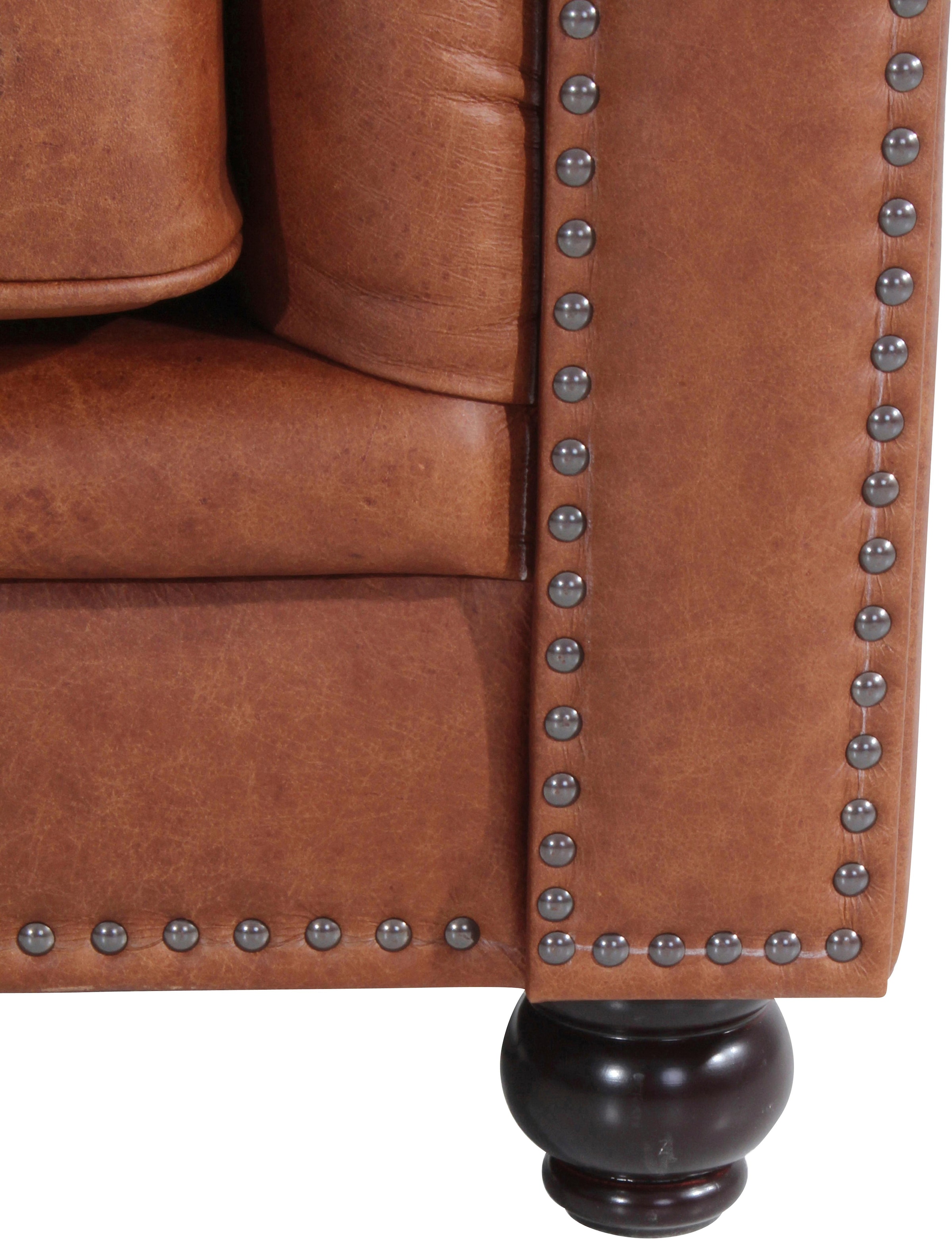 Max Winzer® Chesterfield-Sessel »Old England, Loungesessel, bequem, mit tollen Details«, Ledersessel mit Knopfheftung & Ziernägeln