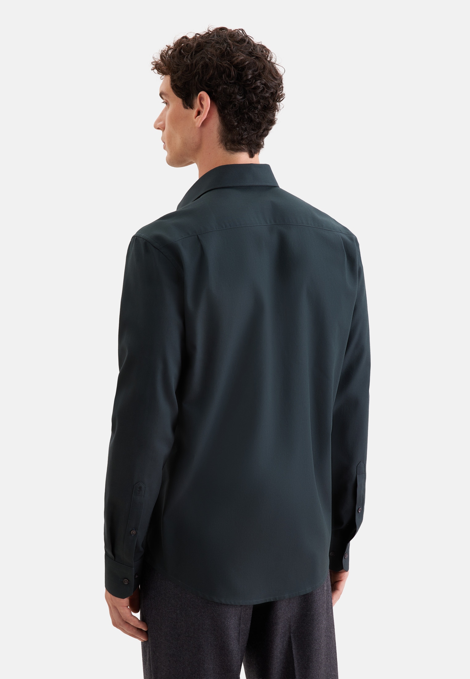 seidensticker Flanellhemd »Schwarze Rose« Comfort 1/1 Kentkragen Uni