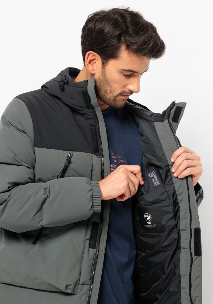 Jack Wolfskin Daunenjacke »DELLBRUECK LONG JKT«, mit Kapuze