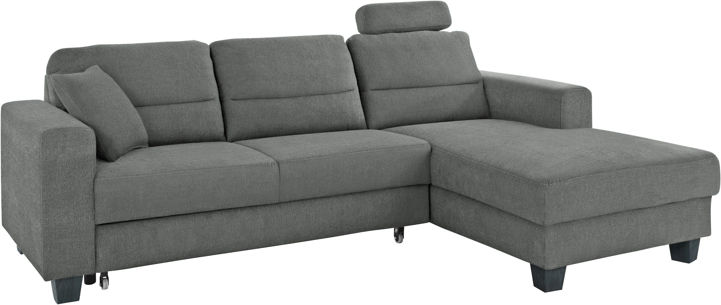 TRENDMANUFAKTUR Ecksofa »Chamber, zeitlos und modern, bequem mit hohem Sitzkomfort, L-Form«, inklusive einer Kopfstütze, wahlweise mit Schlaffunktion