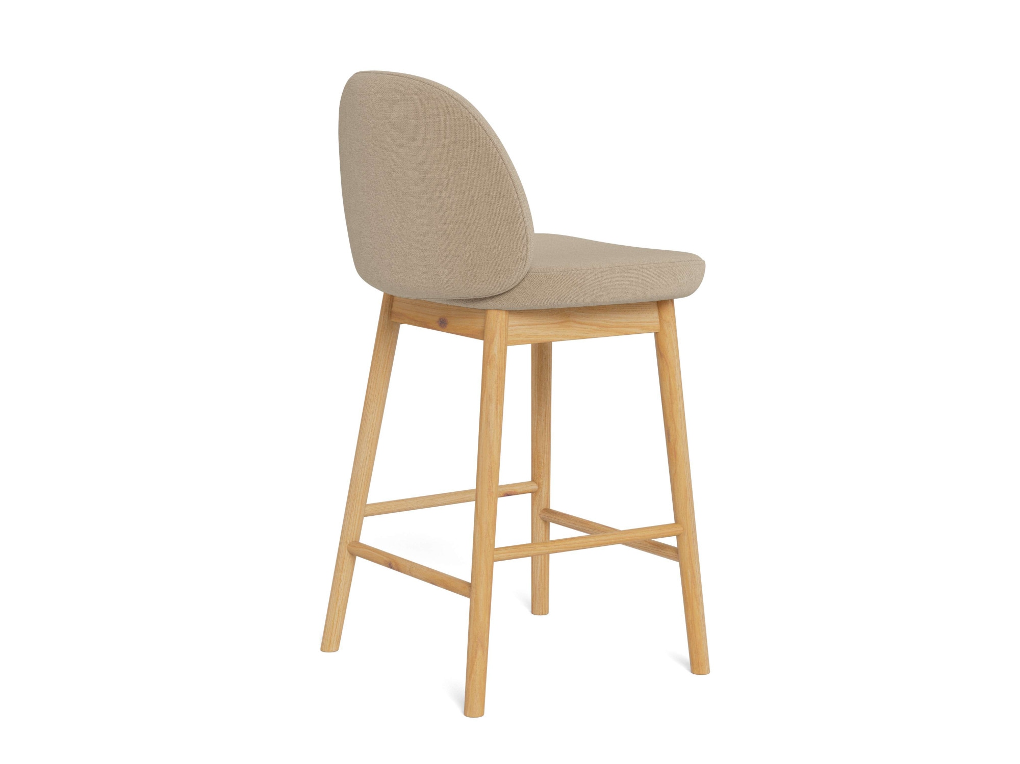 ACTONA GROUP Barhocker »Sophia - Bequemer Barstuhl aus Eiche mit Fußstütze & Rückenlehne« Set, 2 Stk. tlg. Skandinavisches Design, Sitz aus Stoff, für Küche & Essbereich