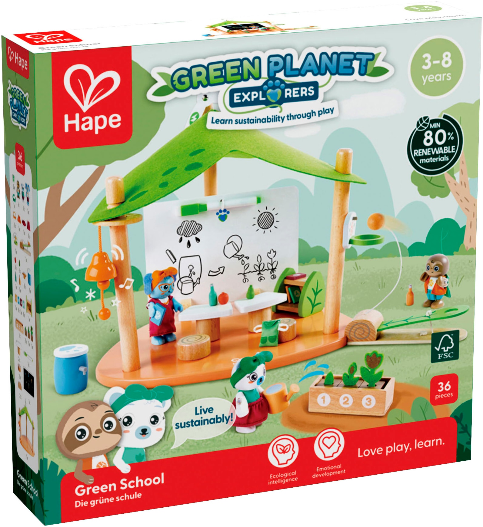 Hape Spielwelt »Green Planet Explorers, Schule«, (36 tlg.)